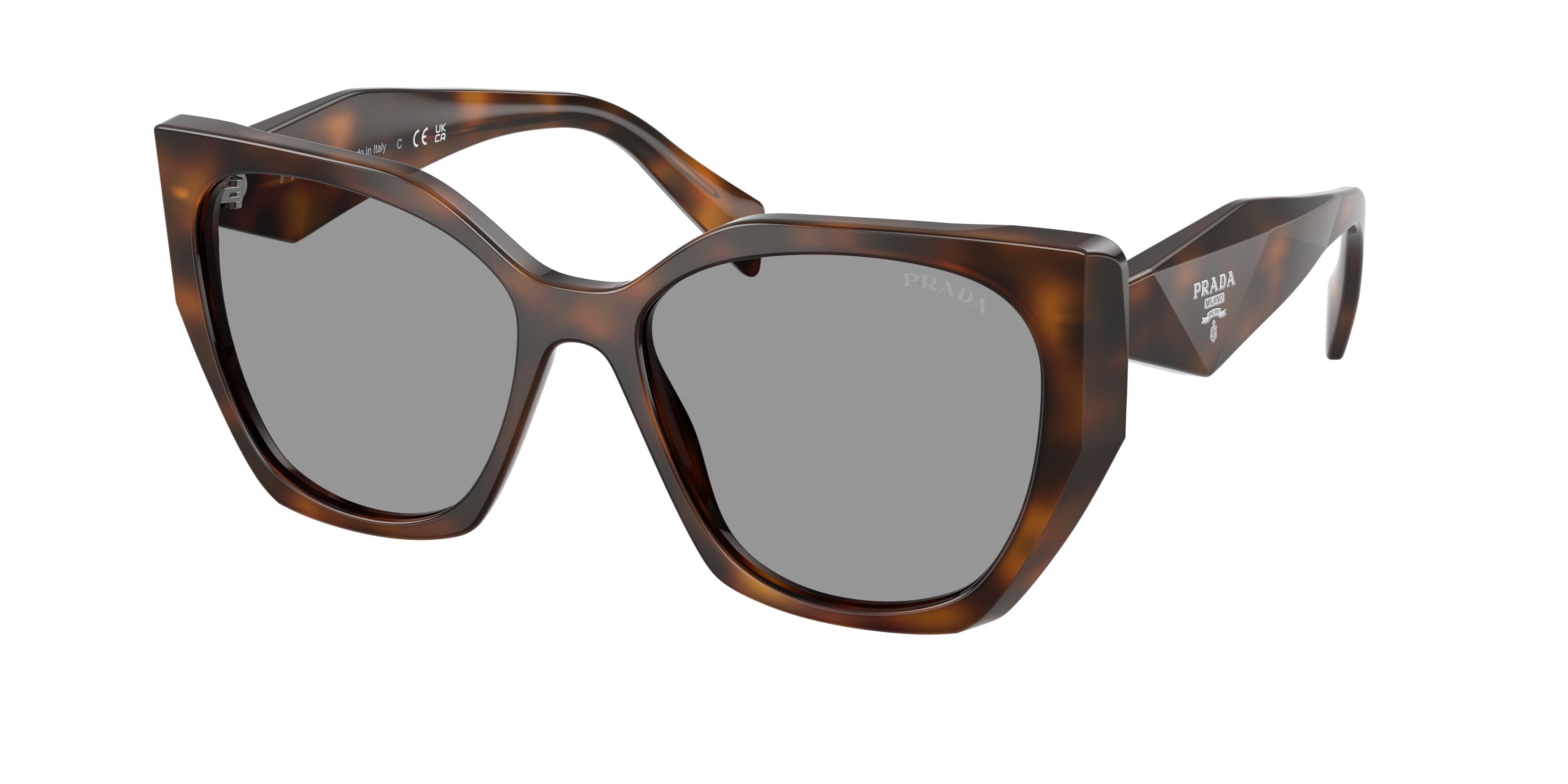 Prada Donna Prada PR 19ZS 20D50Q Occhiali da sole Acetato Havana Grigio Pillow Normale Prada Donna Prada PR 19ZS 20D50Q Occhiali da sole Acetato Havana Grigio Pillow Normale