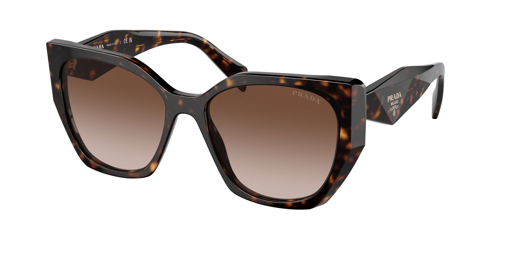 Prada Donna Prada PR 19ZS 2AU6S1 Occhiali da sole Acetato Tartaruga Marrone Pillow Normale Sfumato