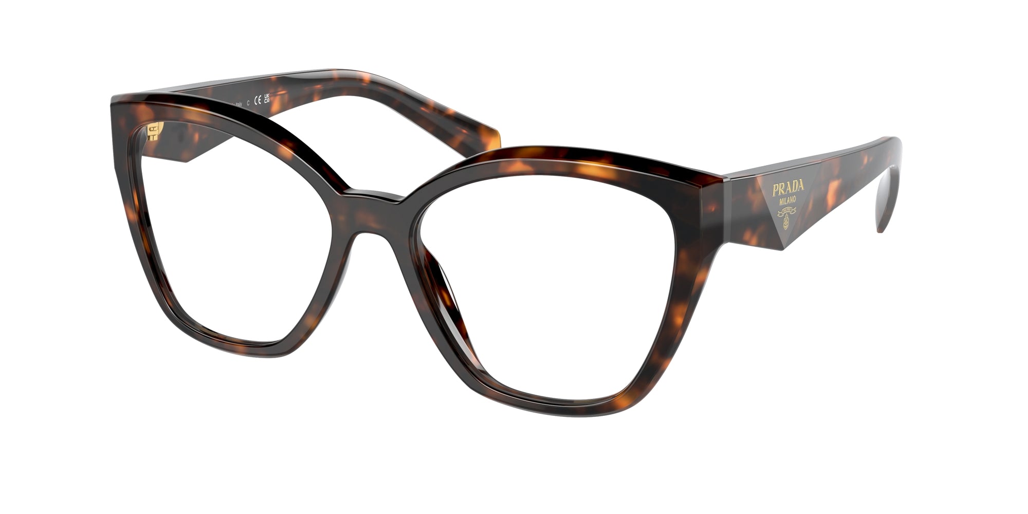 Prada Donna Prada PR 20ZV 14L1O1 Montature da vista Acetato Tartaruga Trasparente Geometrica Normale Prada Donna Prada PR 20ZV 14L1O1 Montature da vista Acetato Tartaruga Trasparente Geometrica Normale