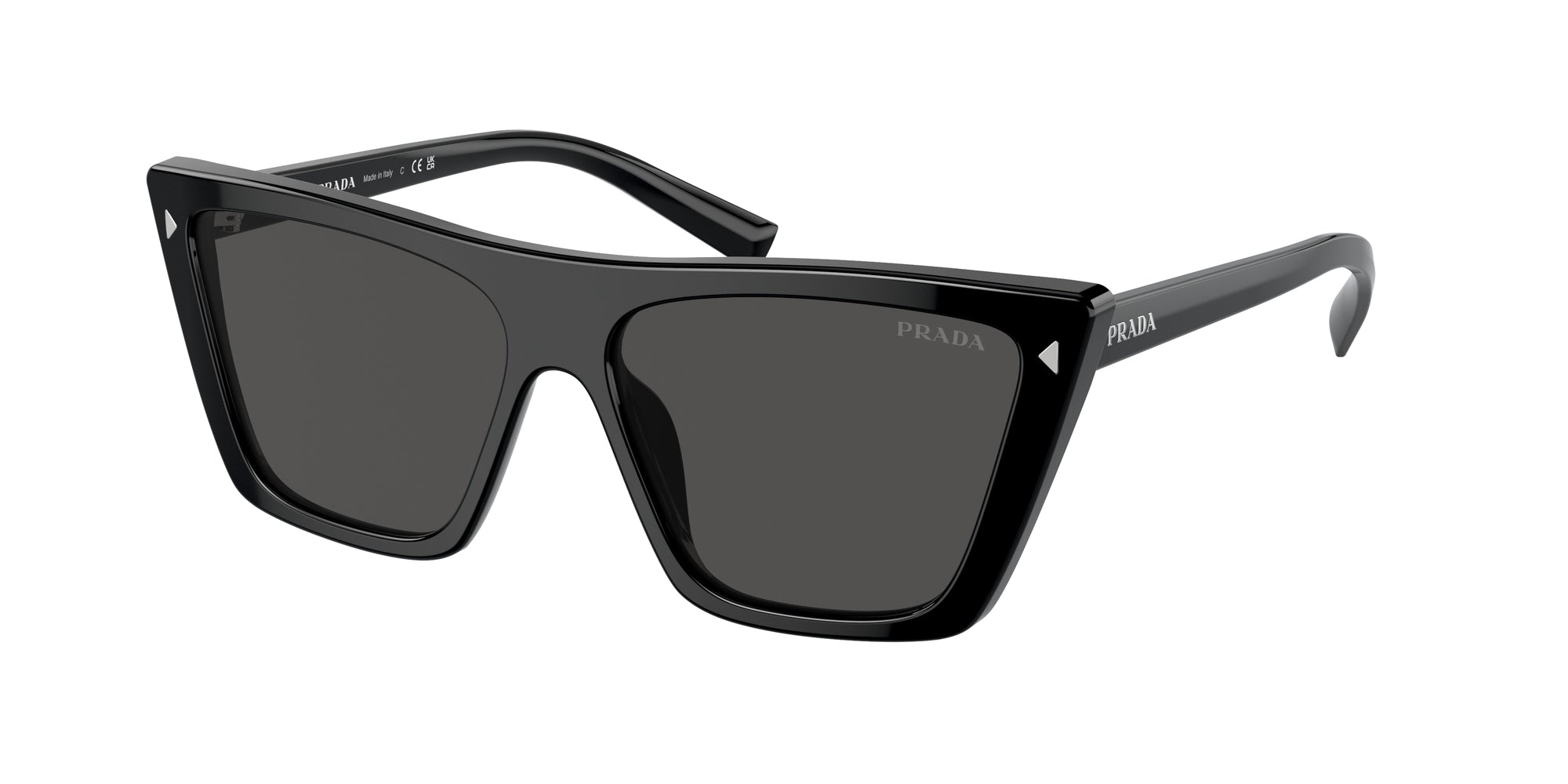 Prada Donna Prada PR 21ZS 1AB5S0 Occhiali da sole Acetato Nero Grigio Farfalla Normale