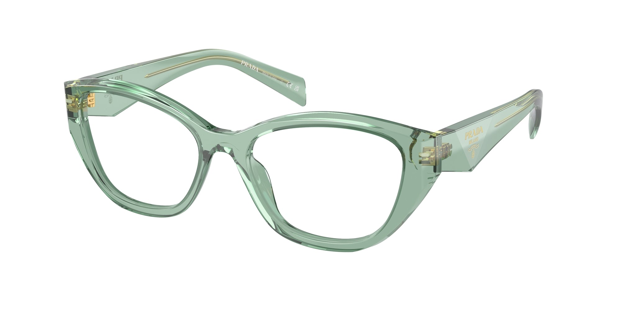 Prada Donna Prada PR 21ZV 11R1O1 Montature da vista Acetato Verde Geometrica Normale Prada Donna Prada PR 21ZV 11R1O1 Montature da vista Acetato Verde Geometrica Normale