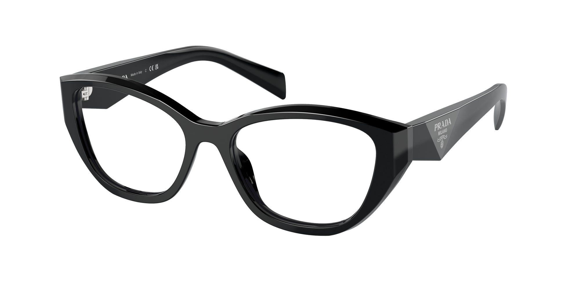 Prada Donna Prada PR 21ZV 16K1O1 Montature da vista Acetato Nero Geometrica Normale