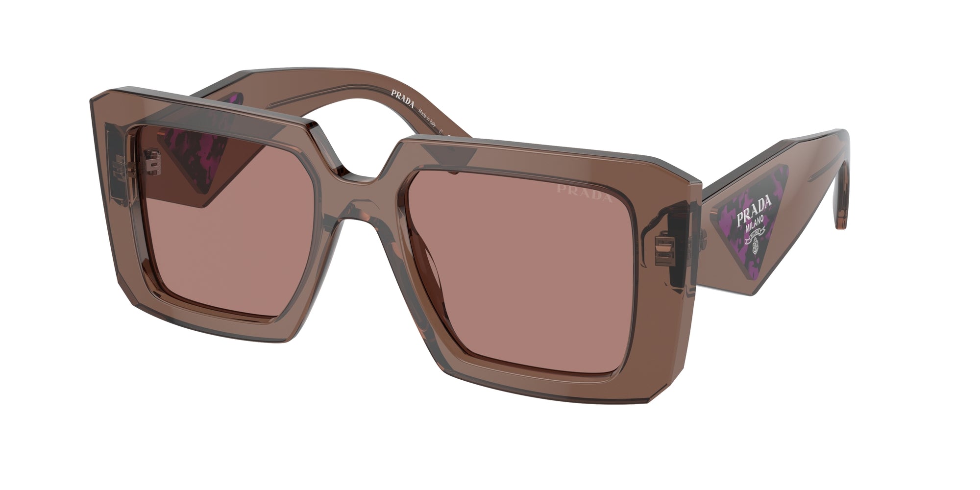 Prada Donna Prada PR 23YS 17O60B Occhiali da sole Acetato Marrone Marrone Squadrata Normale Prada Donna Prada PR 23YS 17O60B Occhiali da sole Acetato Marrone Marrone Squadrata Normale
