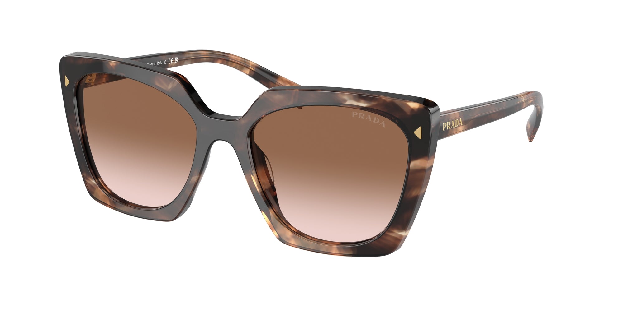 Prada Donna Prada PR 23ZS 07R0A6 Occhiali da sole Acetato Tartaruga Marrone Squadrata Normale Sfumato