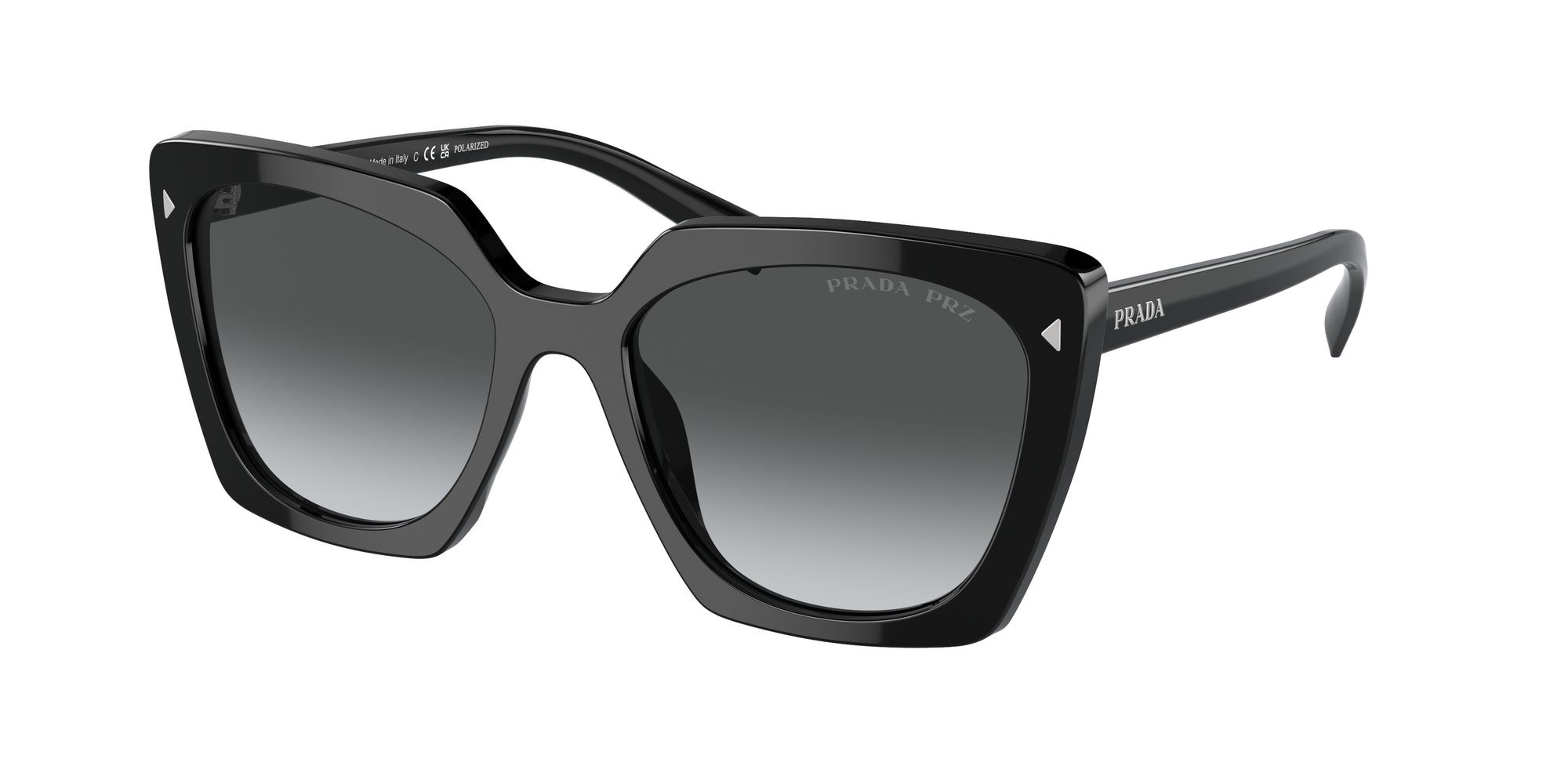 Prada Donna Prada PR 23ZS 1AB5W1 Occhiali da sole Acetato Nero Grigio Squadrata Polarizzata Sfumato Prada Donna Prada PR 23ZS 1AB5W1 Occhiali da sole Acetato Nero Grigio Squadrata Polarizzata Sfumato