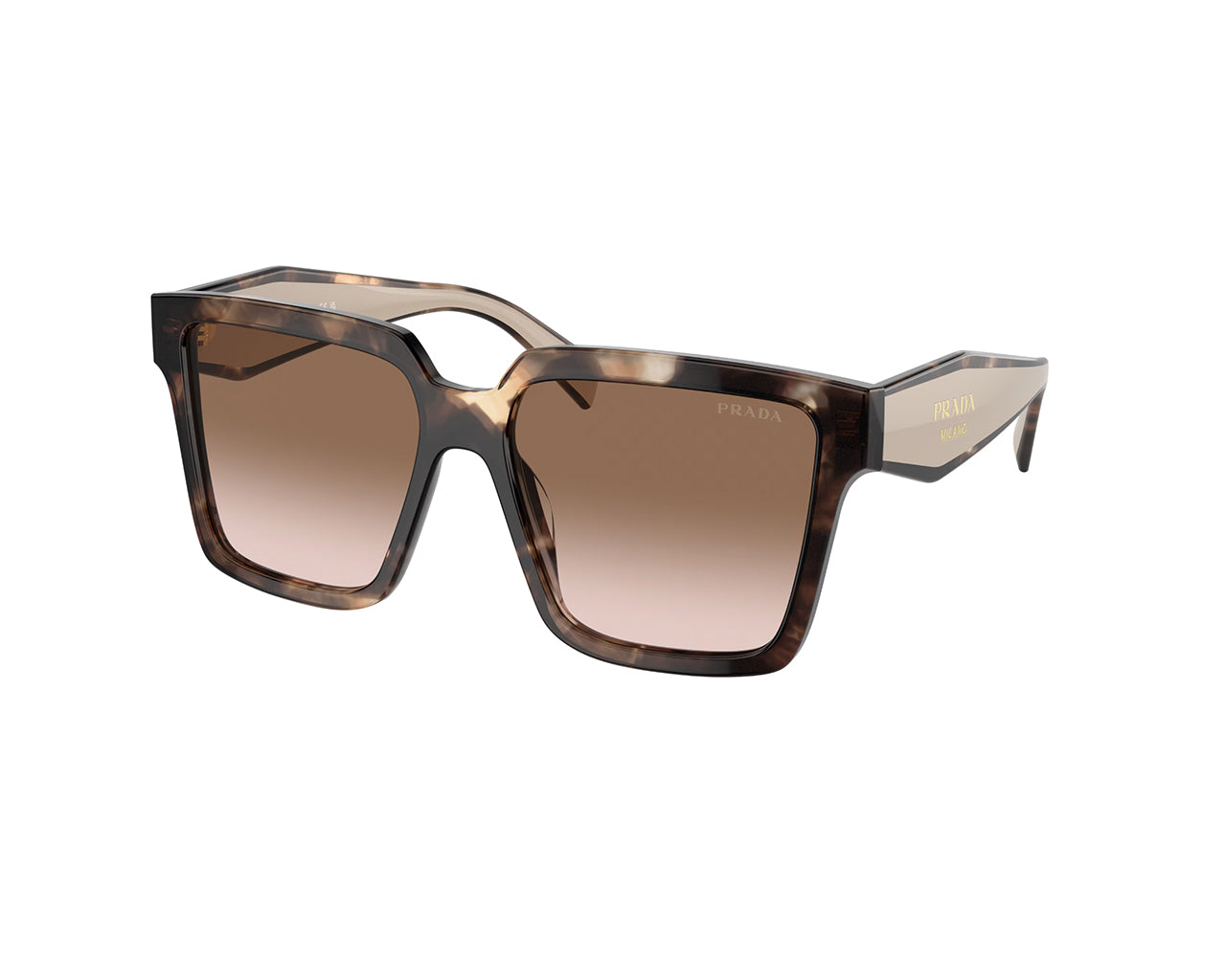Prada Donna Prada PR 24ZS 07R0A6 Occhiali da sole Acetato Tartaruga Marrone Squadrata Normale Sfumato