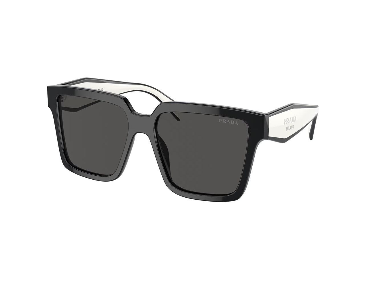 Prada Donna Prada PR 24ZS 1AB5S0 Occhiali da sole Acetato Nero Grigio Squadrata Normale
