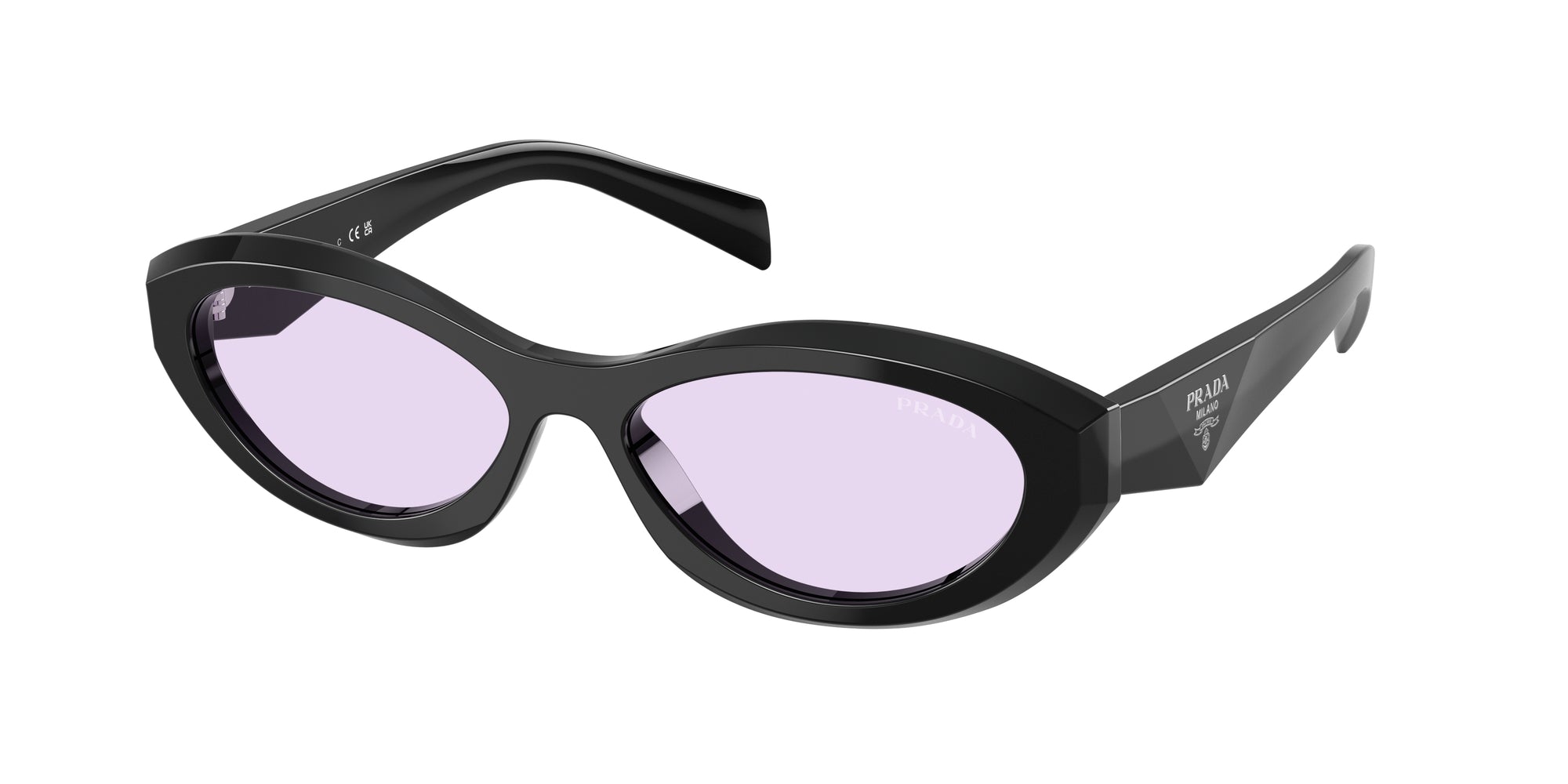 Prada Donna Prada PR 26ZS 16K40J Occhiali da sole Acetato Nero Viola Geometrica Normale