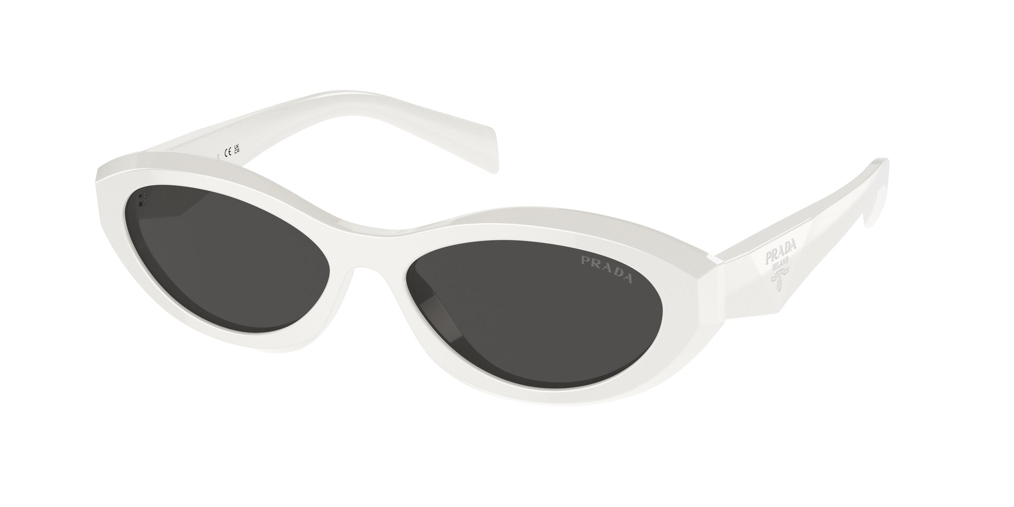 Prada Donna Prada PR 26ZS 17K08Z Occhiali da sole Acetato Bianco Grigio Geometrica Normale Prada Donna Prada PR 26ZS 17K08Z Occhiali da sole Acetato Bianco Grigio Geometrica Normale