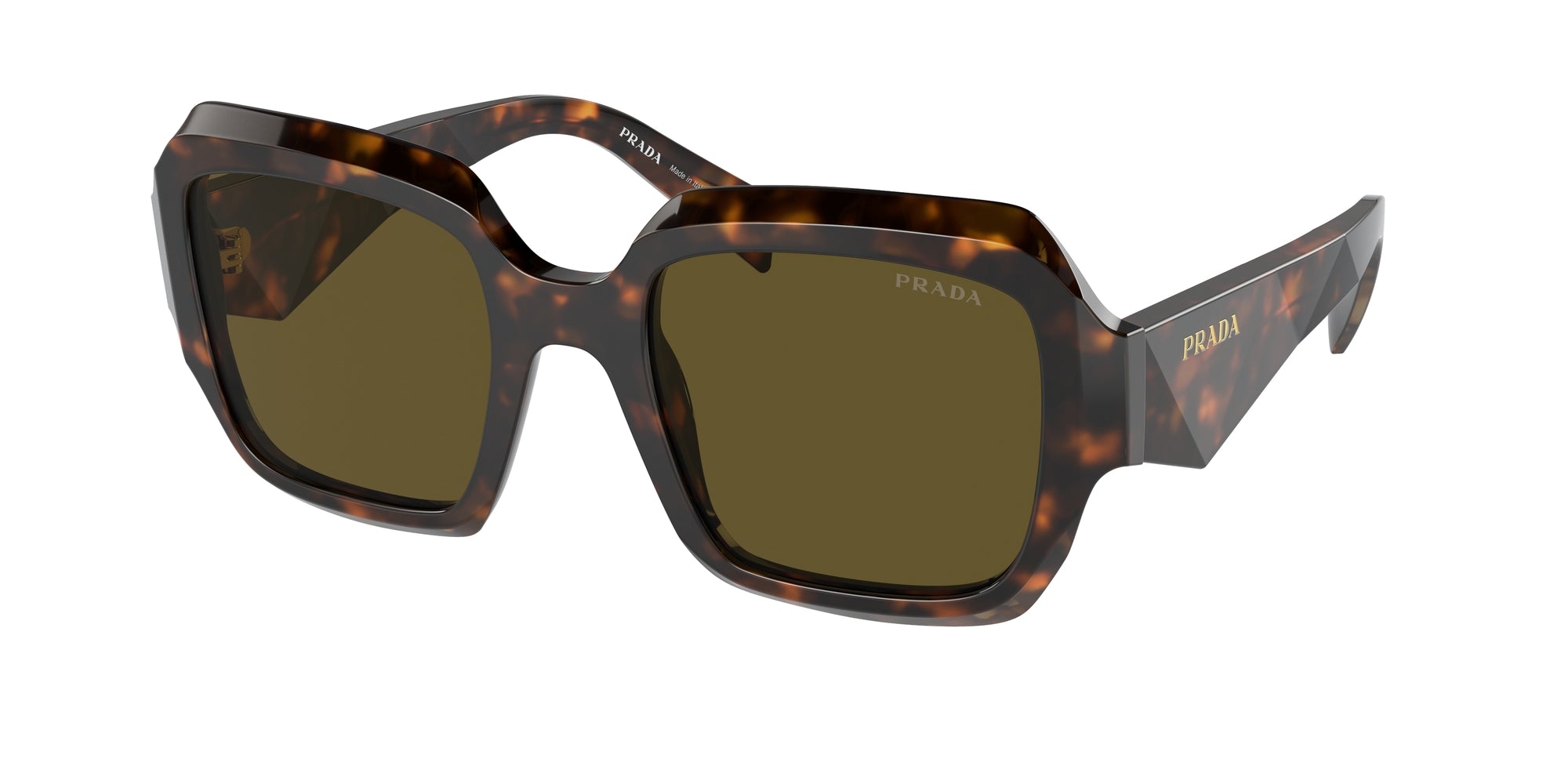 Prada Donna Prada PR 28ZS 14L09Z Occhiali da sole Acetato Verde Marrone Pillow Normale Prada Donna Prada PR 28ZS 14L09Z Occhiali da sole Acetato Verde Marrone Pillow Normale