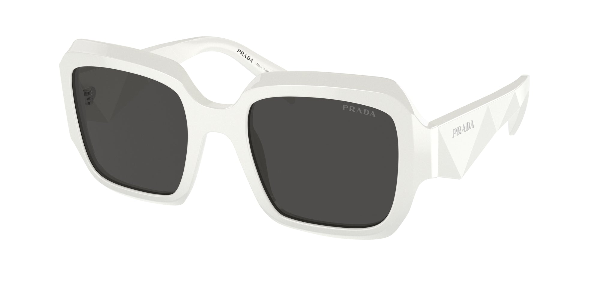 Prada Donna Prada PR 28ZS 17K08Z Occhiali da sole Acetato Bianco Grigio Pillow Normale
