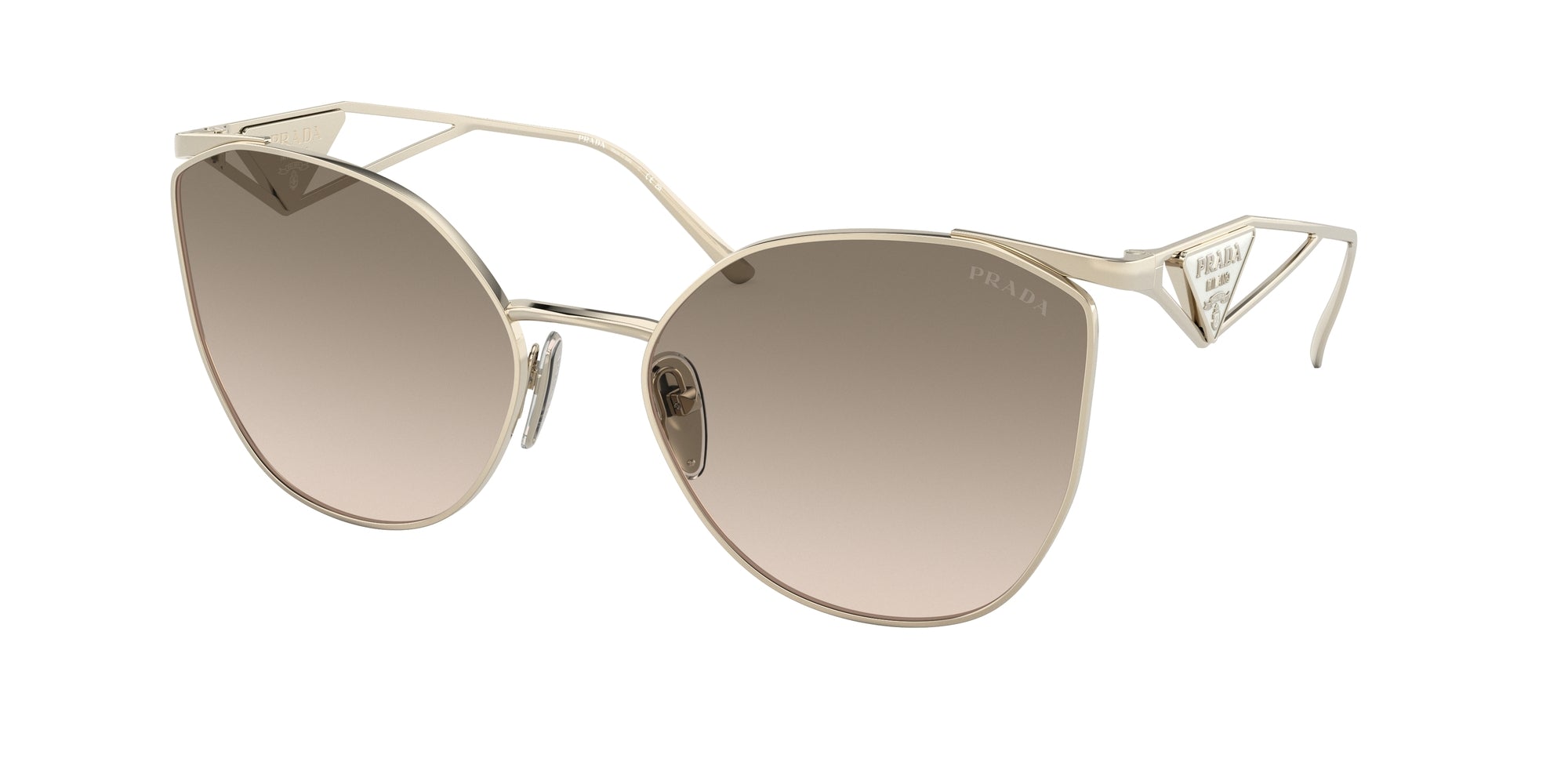Prada Donna Prada PR 50ZS ZVN3D0 Occhiali da sole Metallo Oro Marrone Geometrica Normale Sfumato Prada Donna Prada PR 50ZS ZVN3D0 Occhiali da sole Metallo Oro Marrone Geometrica Normale Sfumato