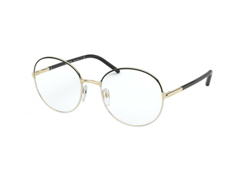 Prada Donna Prada PR 55WV 07I1O1 Montature da vista Metallo Nero Trasparente Rotonda Normale
