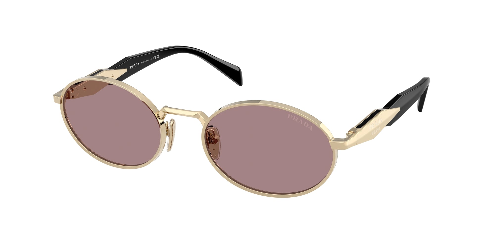 Prada Donna Prada PR 65ZS ZVN20I Occhiali da sole Metallo Oro Marrone Rotonda Normale
