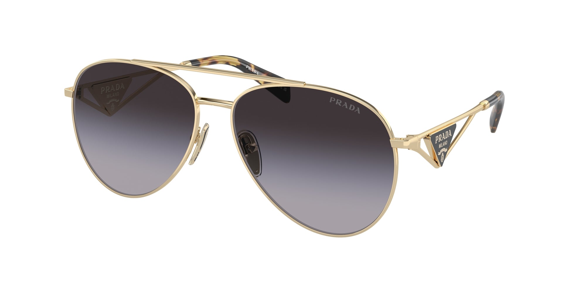 Prada Donna Prada PR 73ZS ZVN5D1 Occhiali da sole Metallo Oro Grigio Pilot Normale Sfumato Prada Donna Prada PR 73ZS ZVN5D1 Occhiali da sole Metallo Oro Grigio Pilot Normale Sfumato