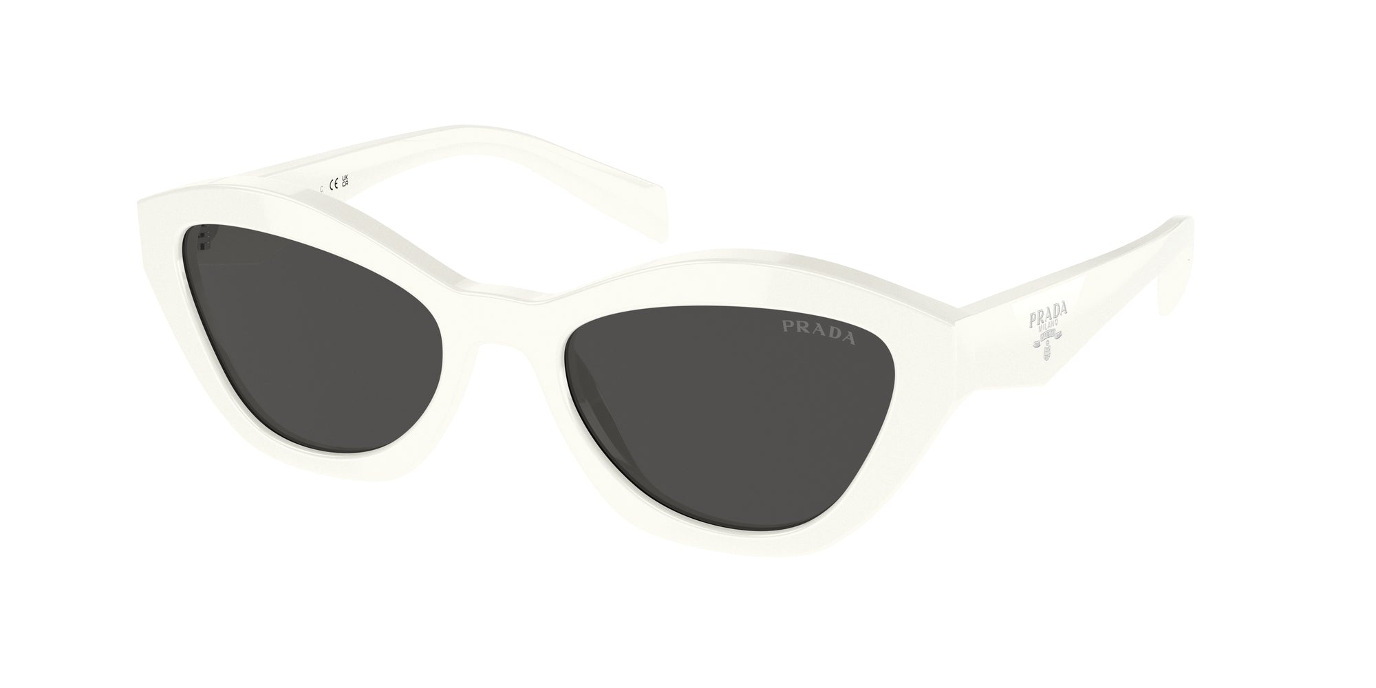 Prada Donna Prada PR A02S 17K08Z Occhiali da sole Acetato Bianco Grigio Farfalla Normale Prada Donna Prada PR A02S 17K08Z Occhiali da sole Acetato Bianco Grigio Farfalla Normale