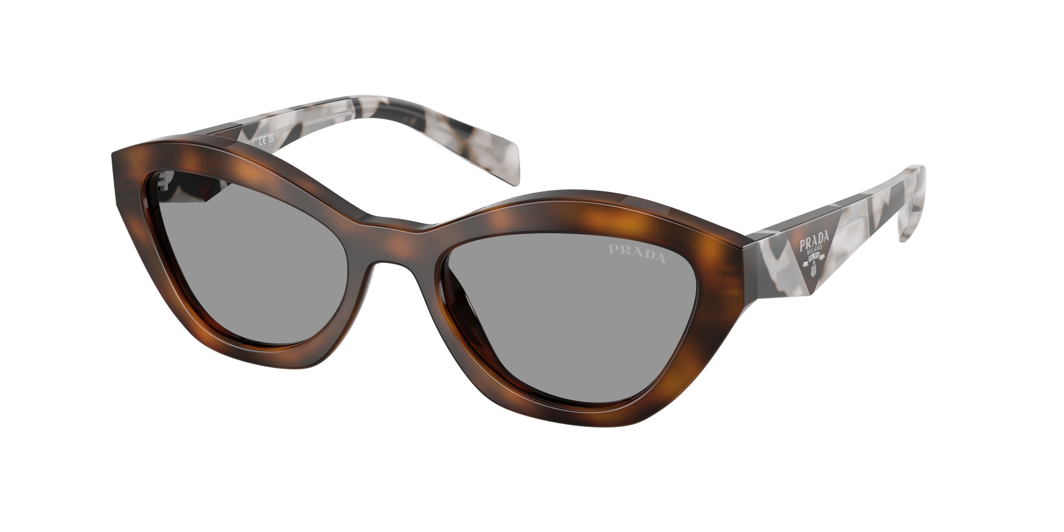 Prada Donna Prada PR A02S 20D50Q Occhiali da sole Acetato Havana Grigio Farfalla Normale
