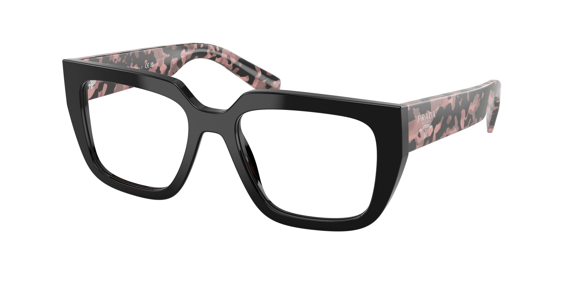Prada Donna Prada PR A03V 13P1O1 Montature da vista Acetato Nero Geometrica Normale