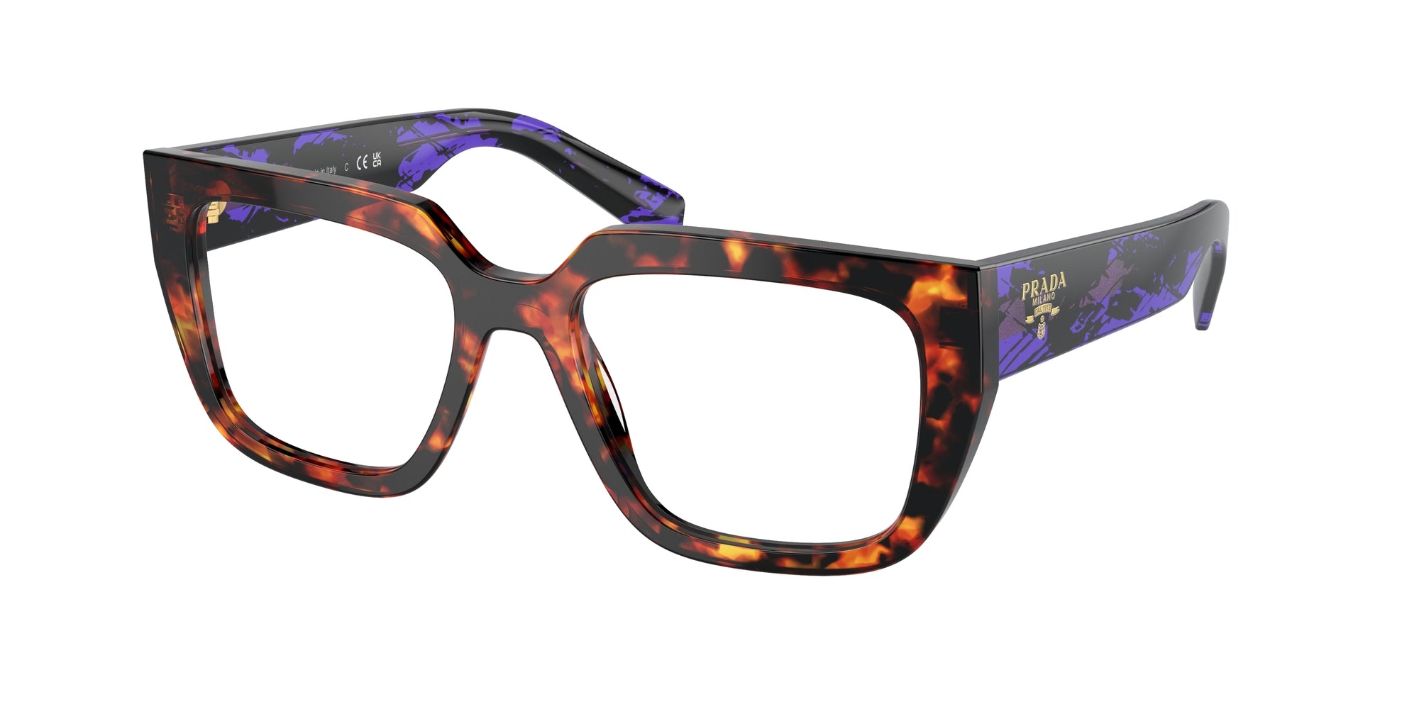 Prada Donna Prada PR A03V 14O1O1 Montature da vista Acetato Marrone Geometrica Normale Prada Donna Prada PR A03V 14O1O1 Montature da vista Acetato Marrone Geometrica Normale