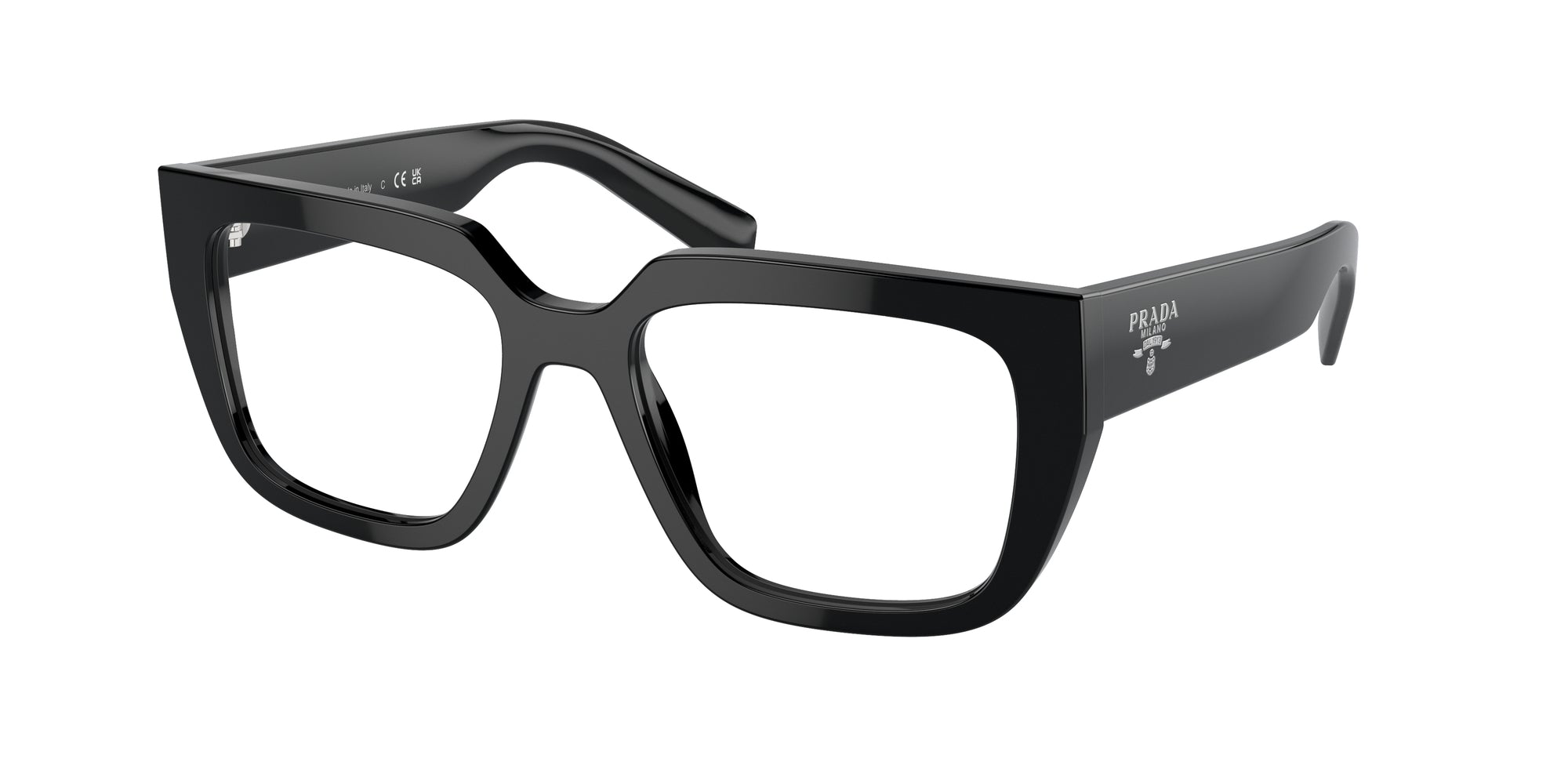 Prada Donna Prada PR A03V 16K1O1 Montature da vista Acetato Nero Geometrica Normale Prada Donna Prada PR A03V 16K1O1 Montature da vista Acetato Nero Geometrica Normale
