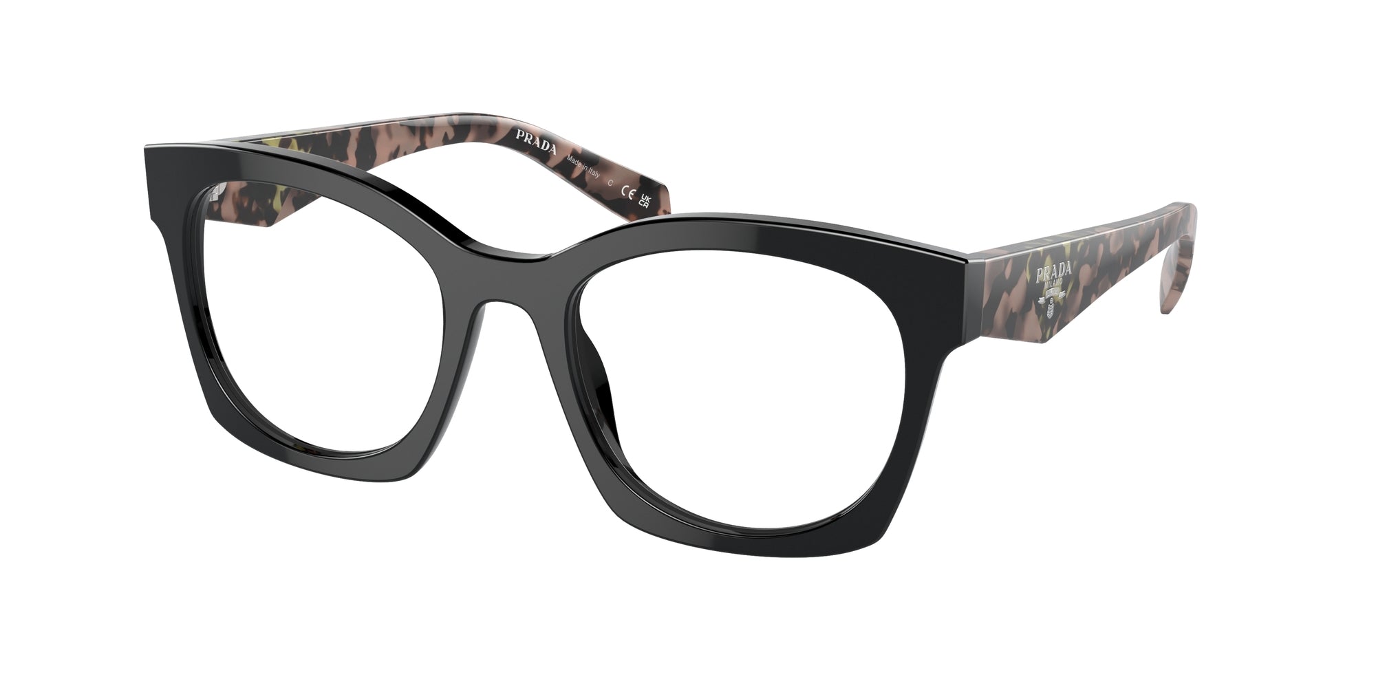 Prada Donna Prada PR A05V 13P1O1 Montature da vista Acetato Nero Geometrica Normale