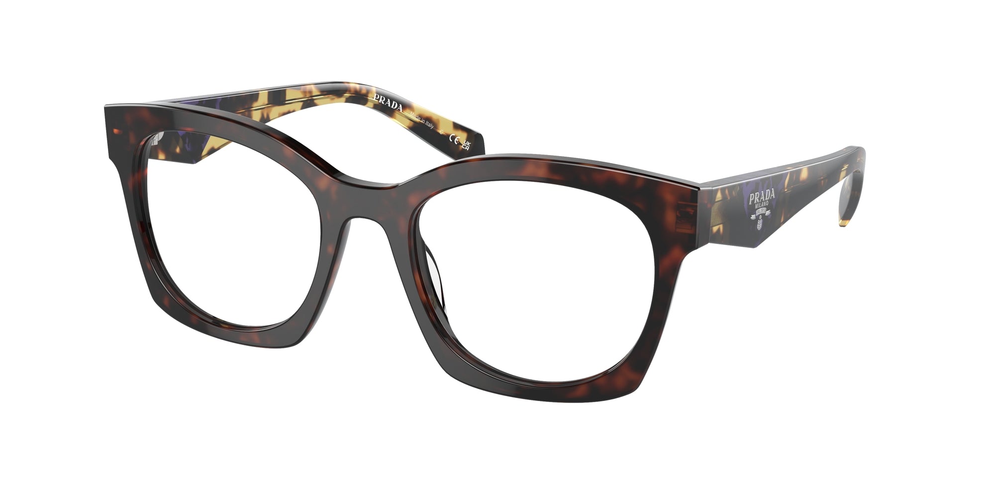 Prada Donna Prada PR A05V 17N1O1 Montature da vista Acetato Tartaruga Geometrica Normale