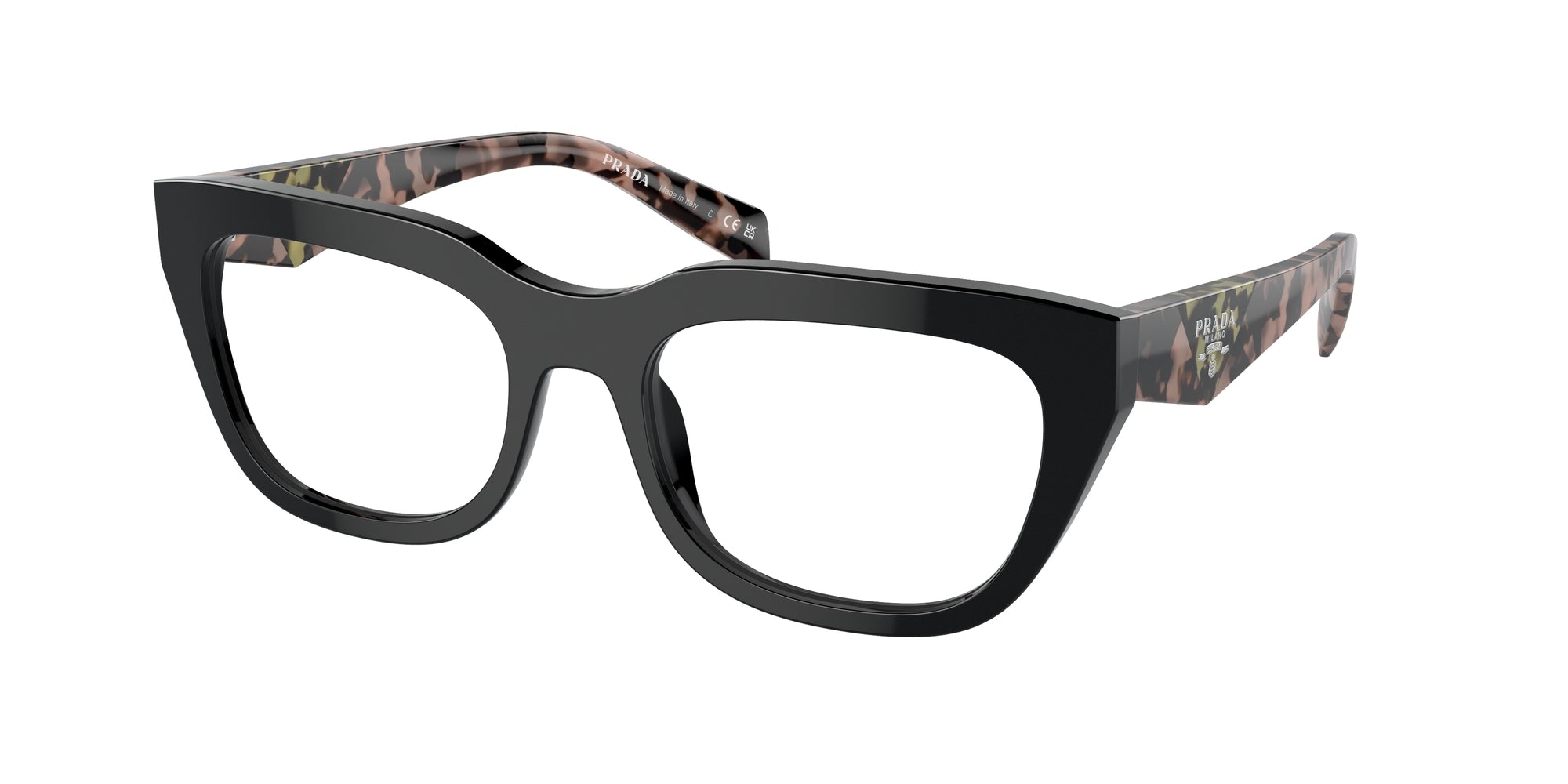 Prada Donna Prada PR A06V 13P1O1 Montature da vista Acetato Nero Geometrica Normale