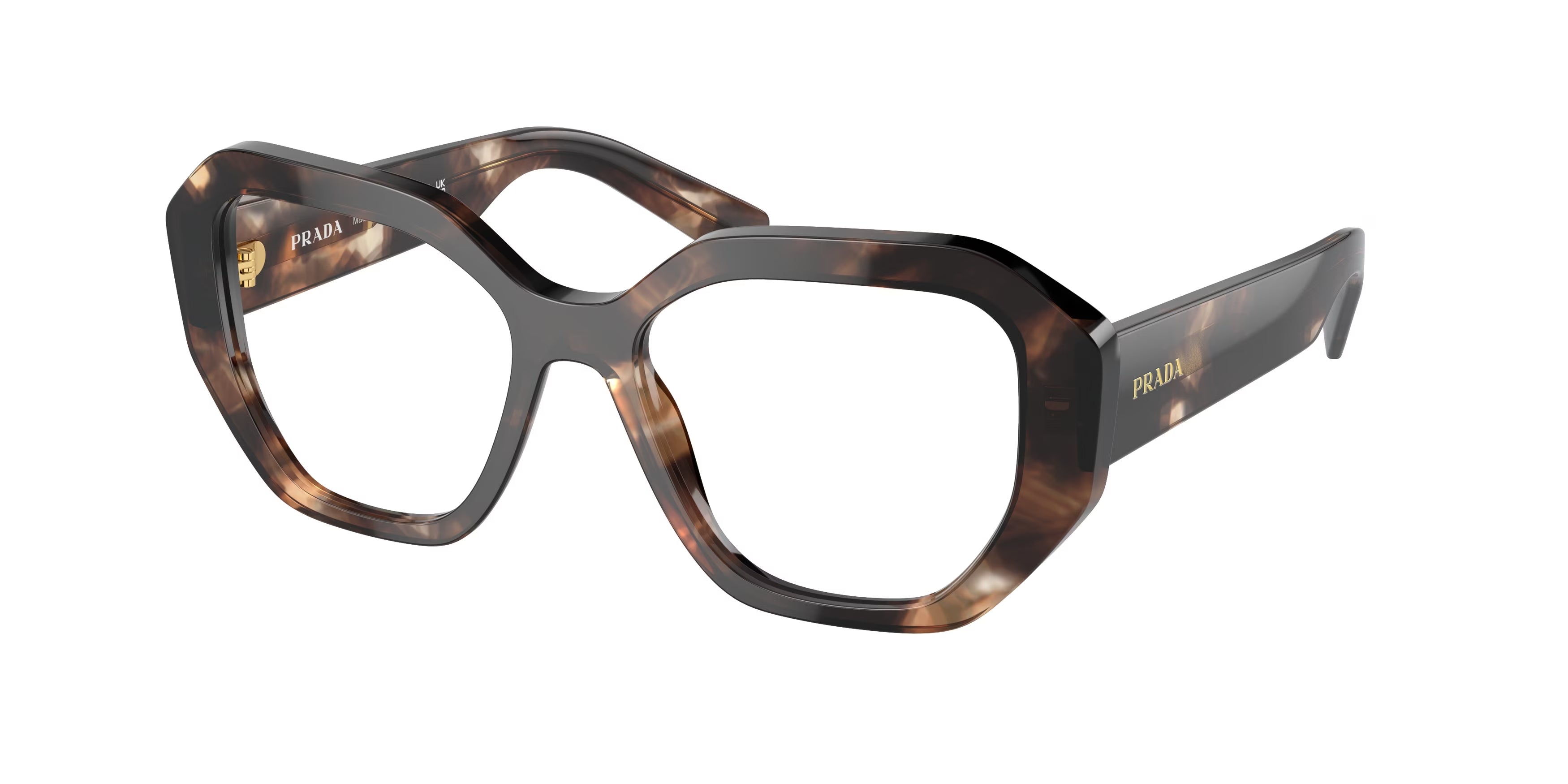 Prada Donna Prada PR A07V 07R1O1 Montature da vista Acetato Marrone Geometrica Normale Prada Donna Prada PR A07V 07R1O1 Montature da vista Acetato Marrone Geometrica Normale