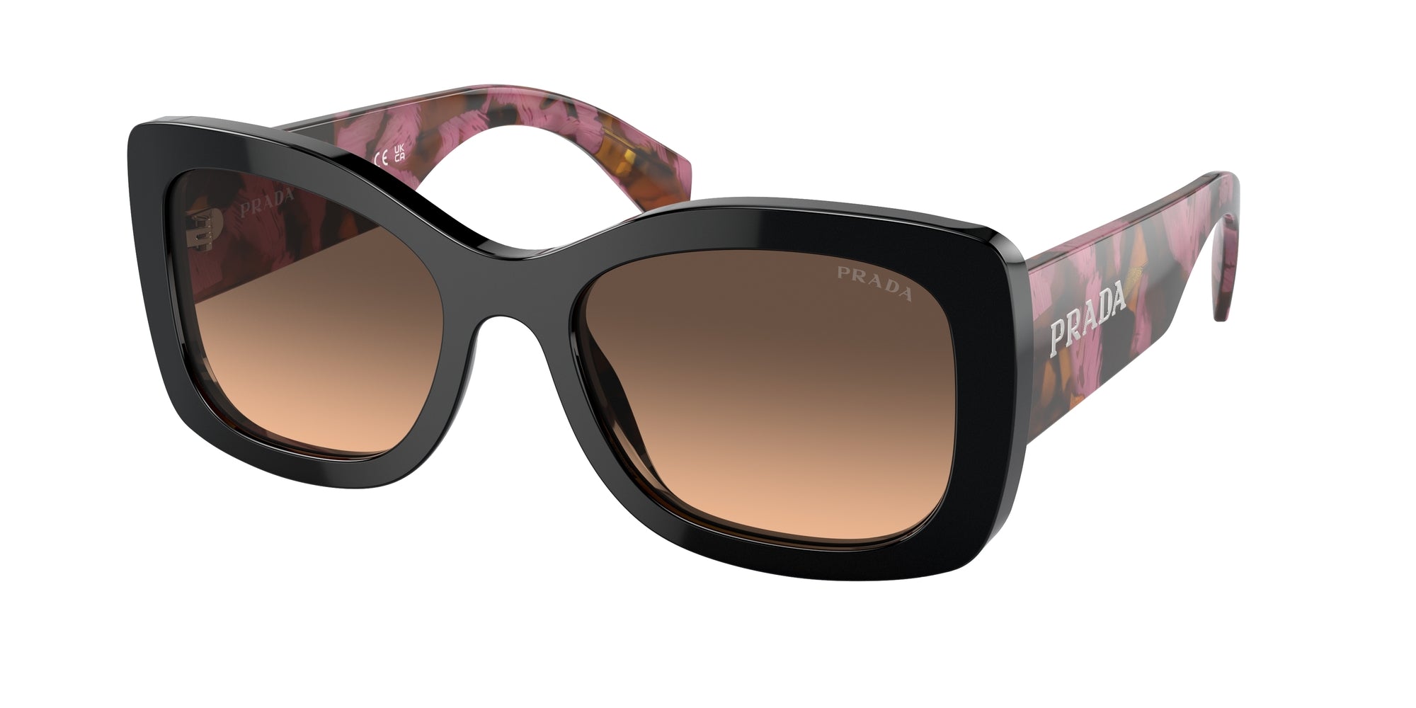 Prada Donna Prada PR A08S 12O50C Occhiali da sole Acetato Viola Marrone Rotonda Normale Sfumato