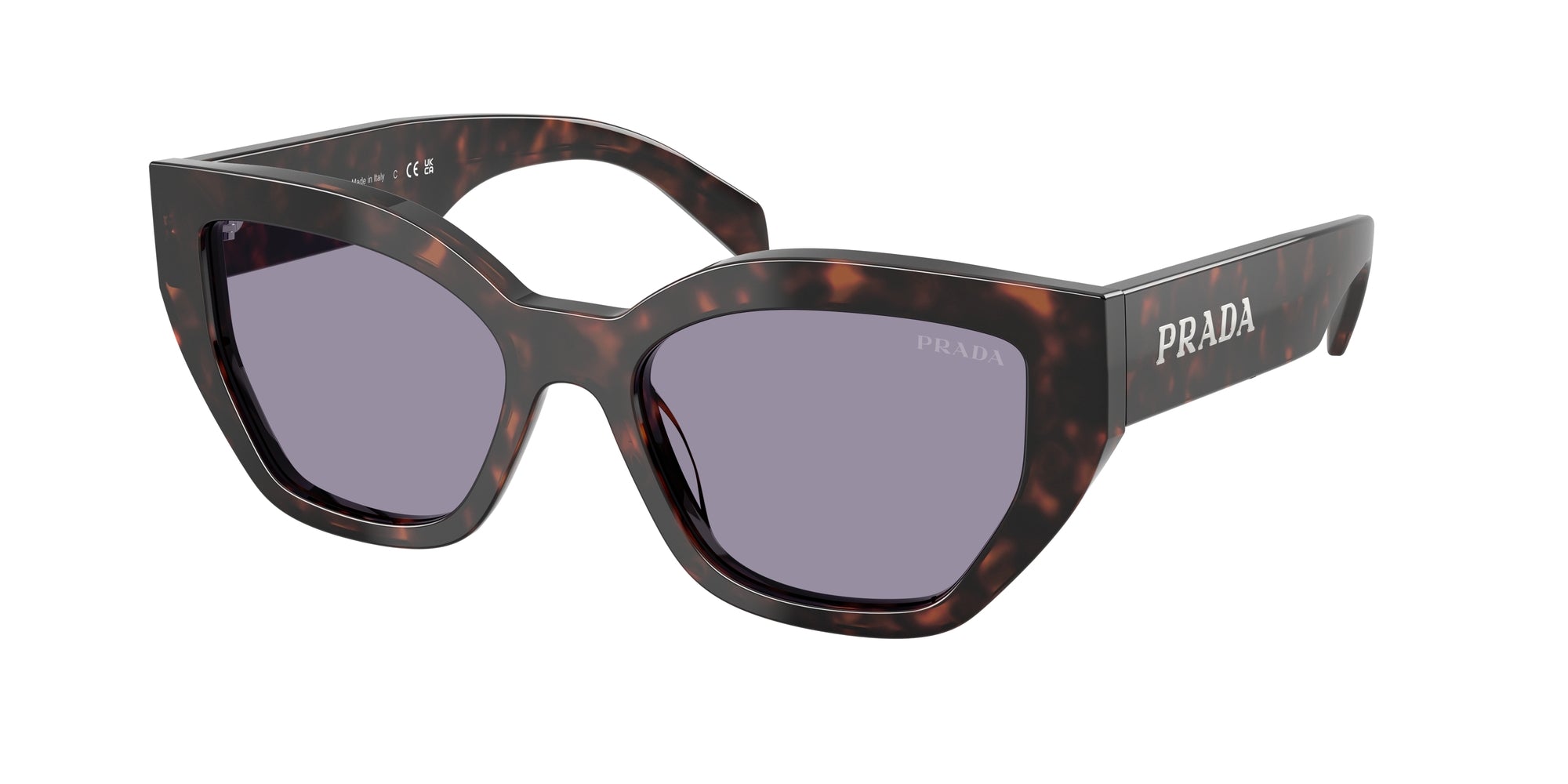 Prada Donna Prada PR A09S 17N03N Occhiali da sole Acetato Tartaruga Grigio Farfalla Normale