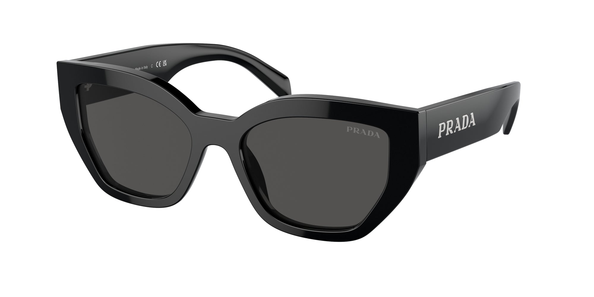 Prada Donna Prada PR A09S 1AB5S0 Occhiali da sole Acetato Nero Grigio Farfalla Normale
