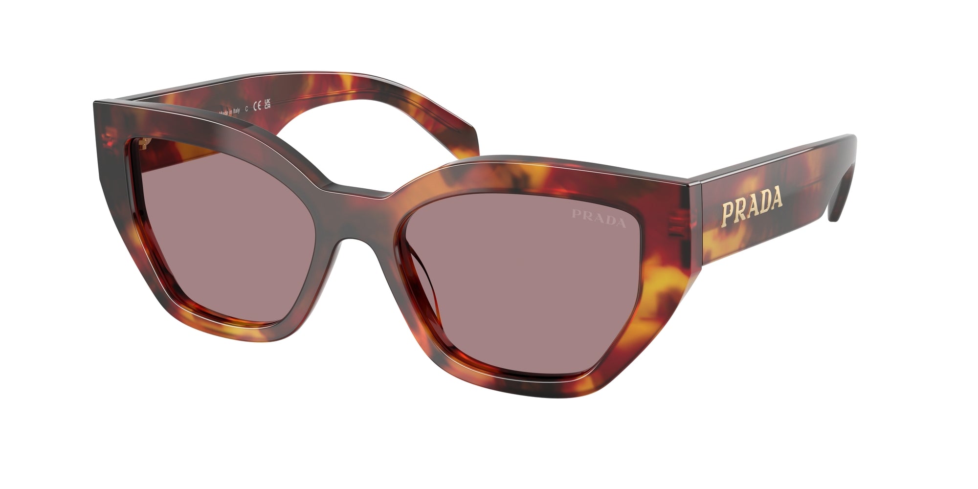 Prada Donna Prada PR A09S 22A20I Occhiali da sole Acetato Tartaruga Marrone Farfalla Normale