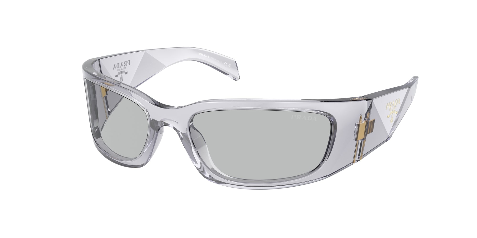Prada Donna Prada PR A14S 12R30B Occhiali da sole Acetato Grigio Grigio Farfalla Normale Prada Donna Prada PR A14S 12R30B Occhiali da sole Acetato Grigio Grigio Farfalla Normale