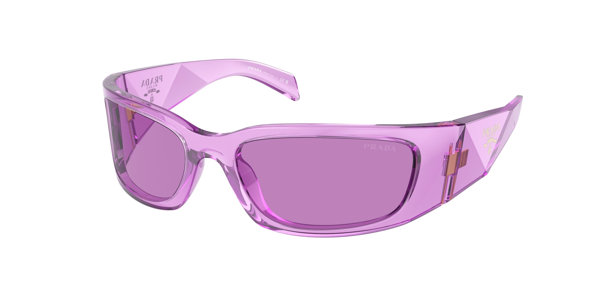 Prada Donna Prada PR A14S 13R30G Occhiali da sole Acetato Trasparente Viola Farfalla Normale Prada Donna Prada PR A14S 13R30G Occhiali da sole Acetato Trasparente Viola Farfalla Normale