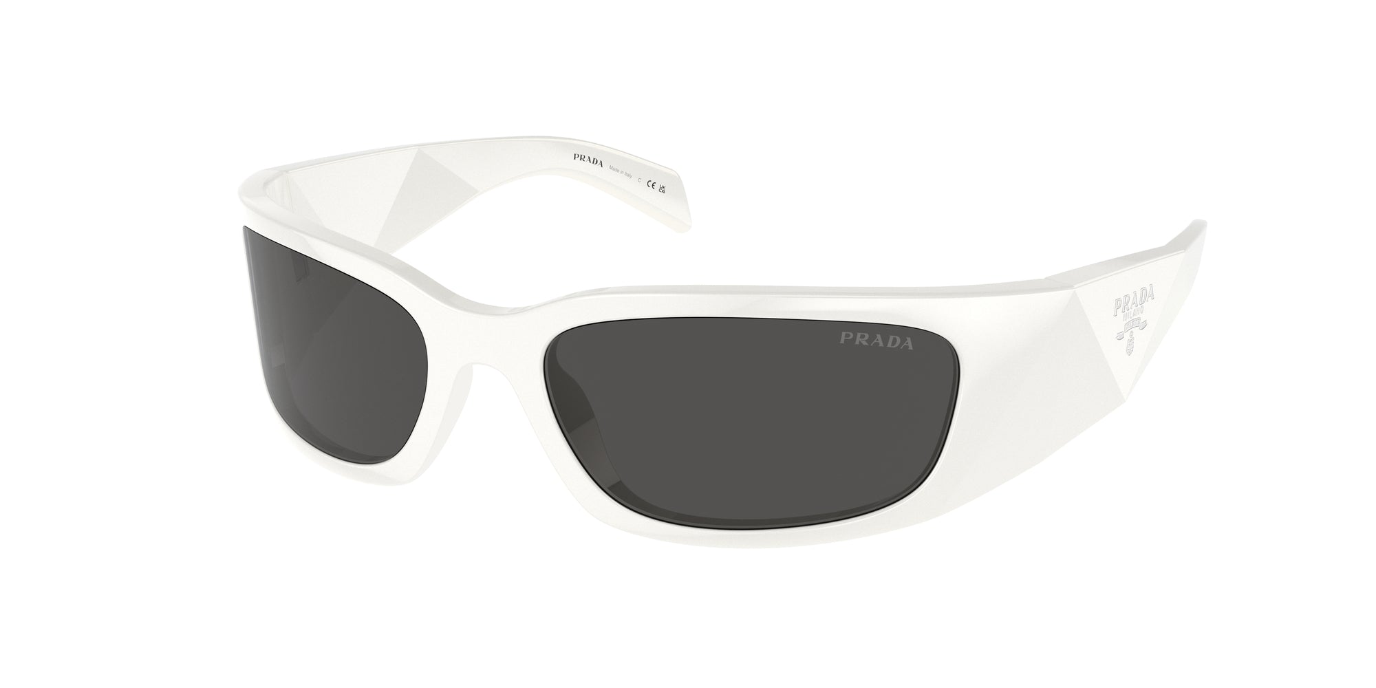 Prada Donna Prada PR A14S 1425S0 Occhiali da sole Acetato Bianco Grigio Farfalla Normale