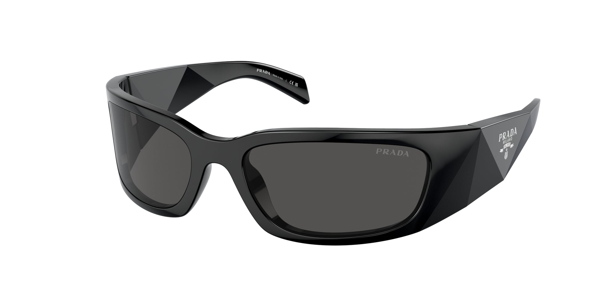 Prada Donna Prada PR A14S 1AB5S0 Occhiali da sole Acetato Nero Grigio Farfalla Normale