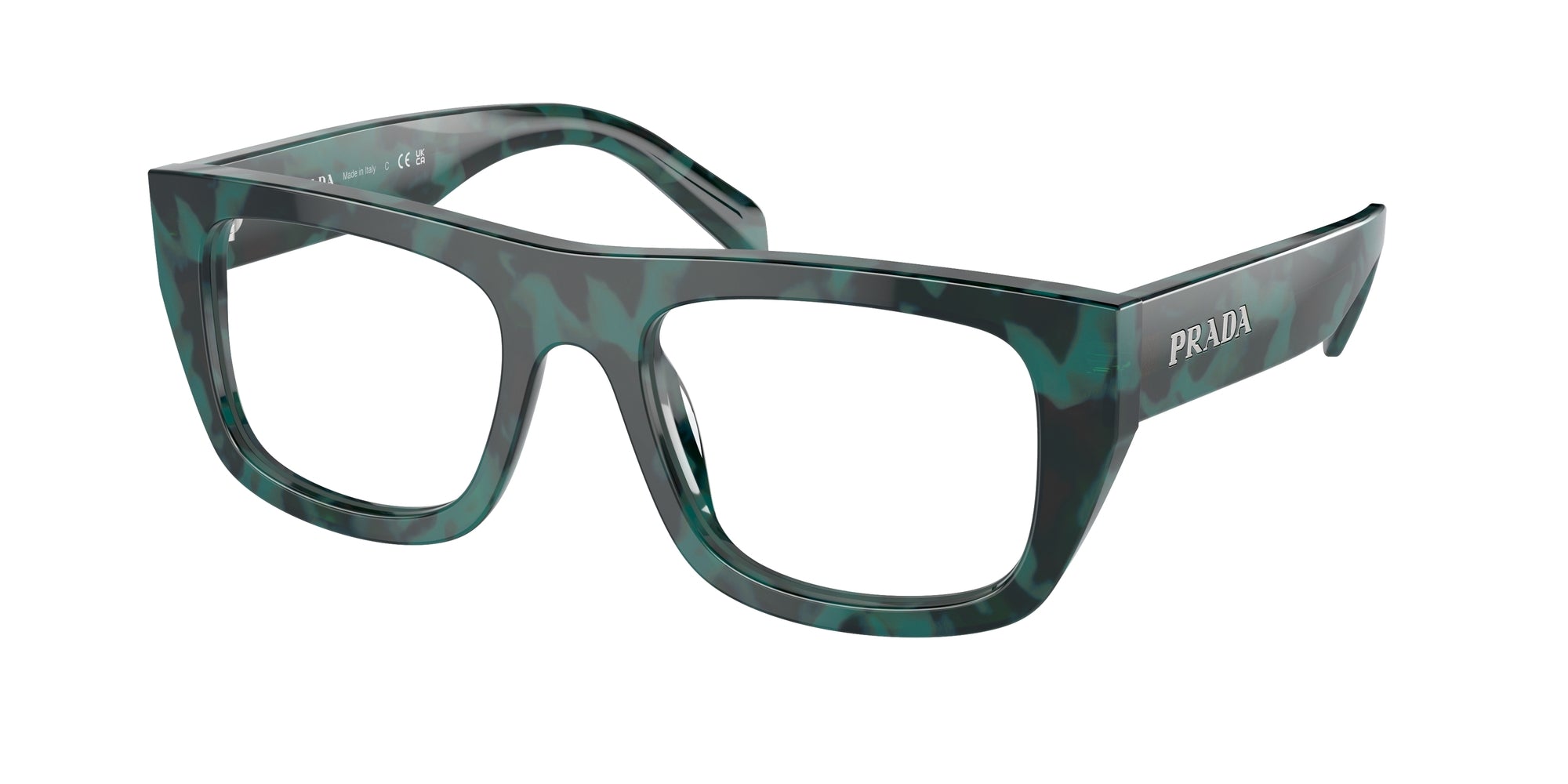 Prada Donna Prada PR A17V 17U1O1 Montature da vista Acetato Verde Trasparente Squadrata Normale Prada Donna Prada PR A17V 17U1O1 Montature da vista Acetato Verde Trasparente Squadrata Normale