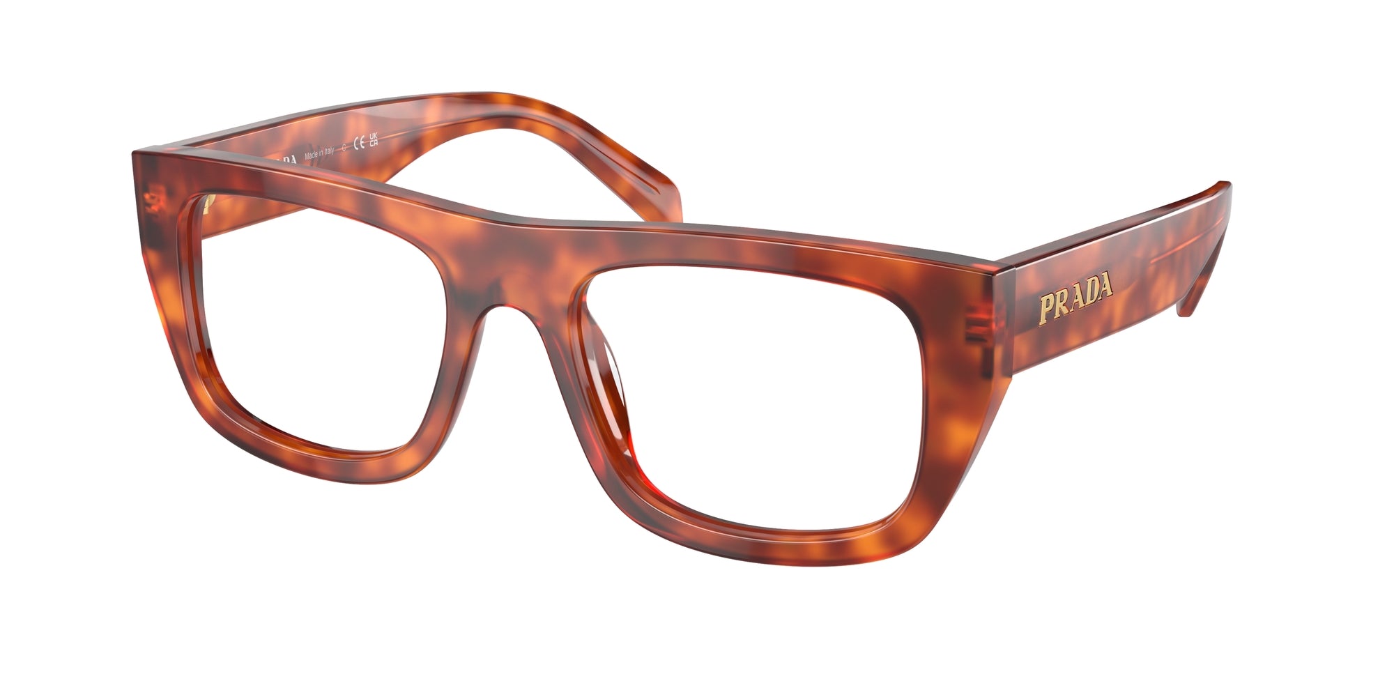 Prada Donna Prada PR A17V 18R1O1 Montature da vista Acetato Marrone Squadrata Normale Prada Donna Prada PR A17V 18R1O1 Montature da vista Acetato Marrone Squadrata Normale