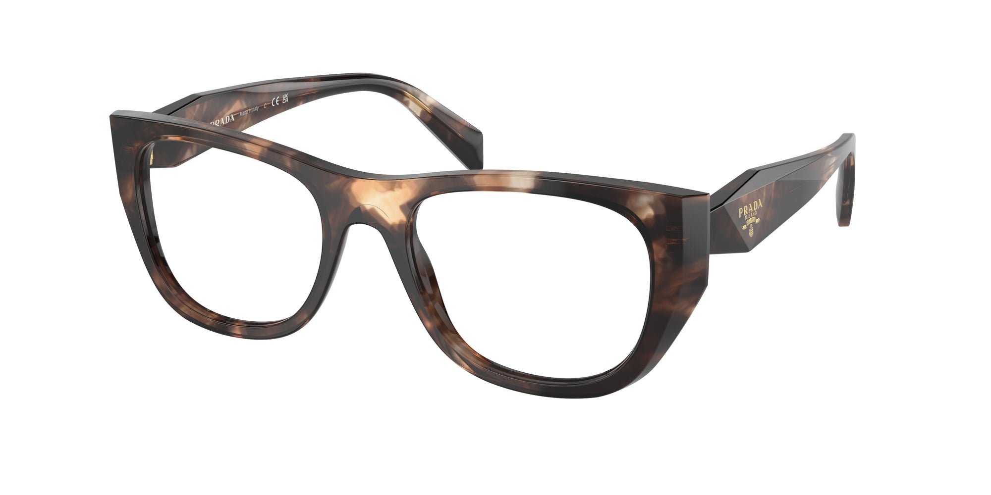 Prada Donna Prada PR A18V 14P1O1 Montature da vista Acetato Tartaruga Trasparente Geometrica Normale Prada Donna Prada PR A18V 14P1O1 Montature da vista Acetato Tartaruga Trasparente Geometrica Normale
