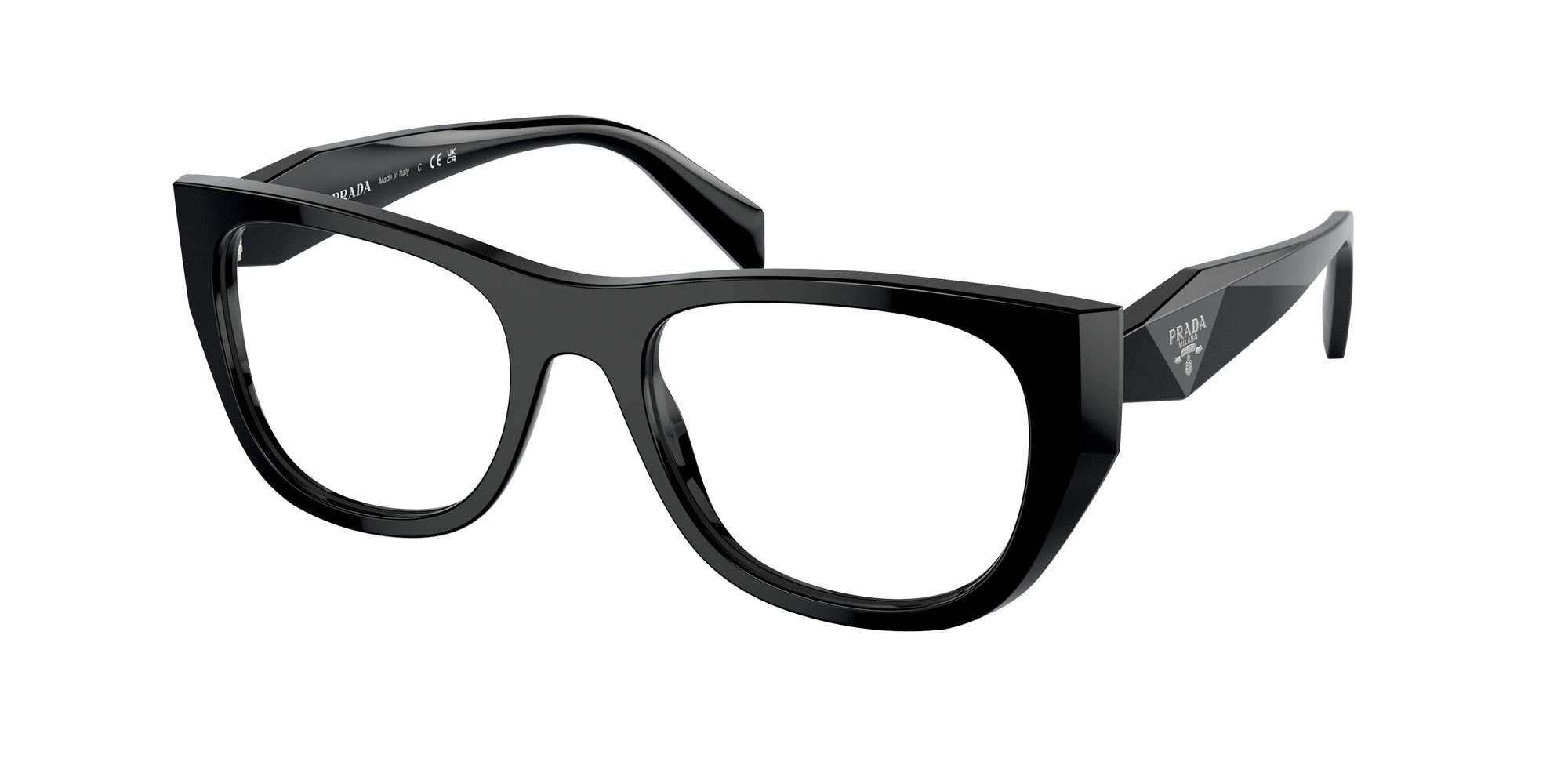 Prada Donna Prada PR A18V 16K1O1 Montature da vista Acetato Nero Geometrica Normale Prada Donna Prada PR A18V 16K1O1 Montature da vista Acetato Nero Geometrica Normale