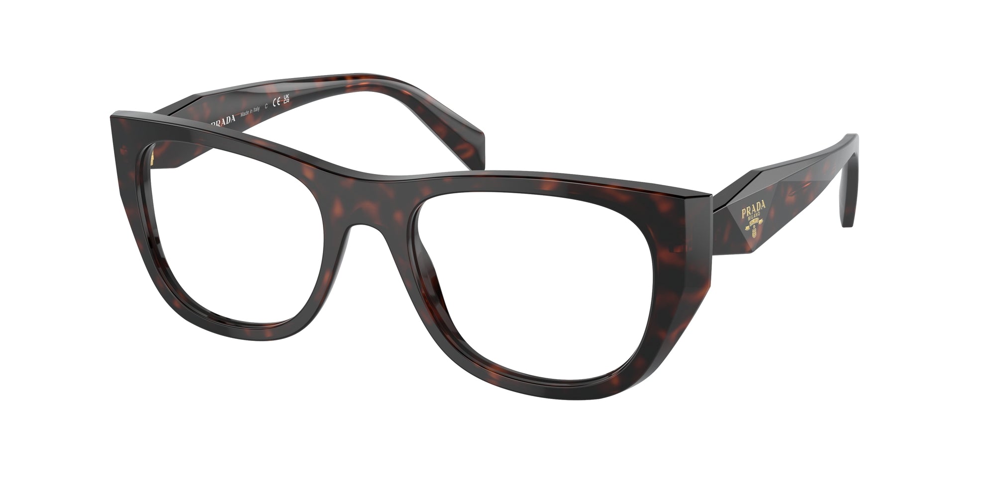 Prada Donna Prada PR A18V 17N1O1 Montature da vista Acetato Tartaruga Geometrica Normale Prada Donna Prada PR A18V 17N1O1 Montature da vista Acetato Tartaruga Geometrica Normale