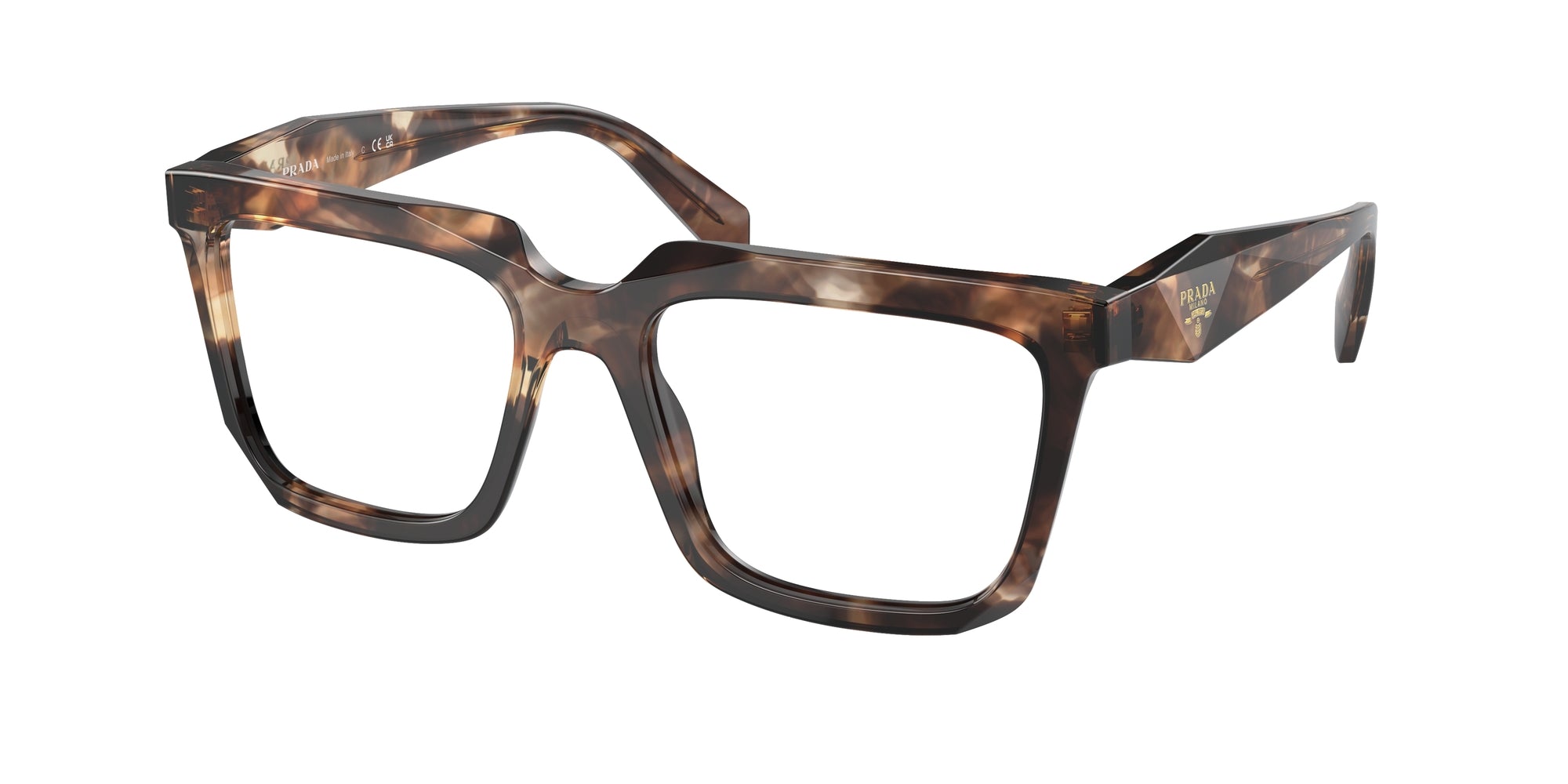 Prada Donna Prada PR A19V 14P1O1 Montature da vista Acetato Tartaruga Squadrata Normale