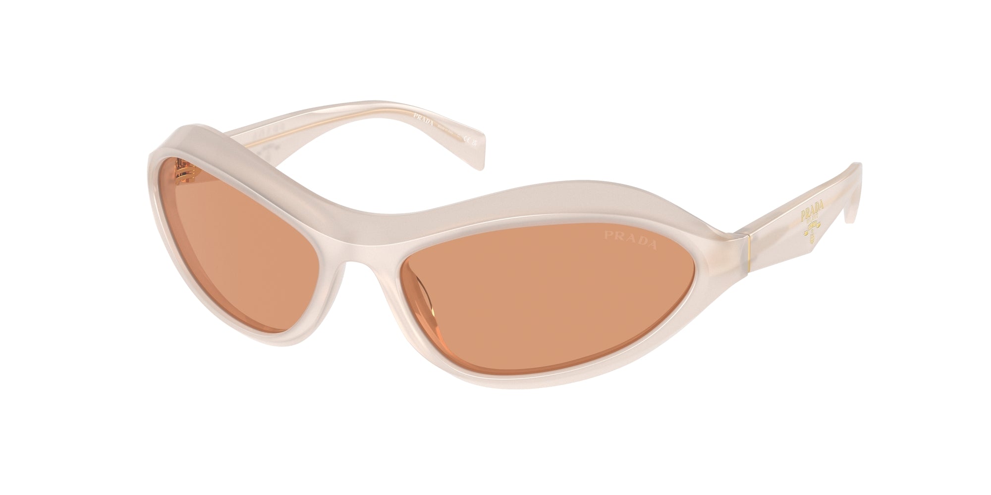 Prada Donna Prada PR A20S 12V07V Occhiali da sole Acetato Bianco Arancione Geometrica Normale