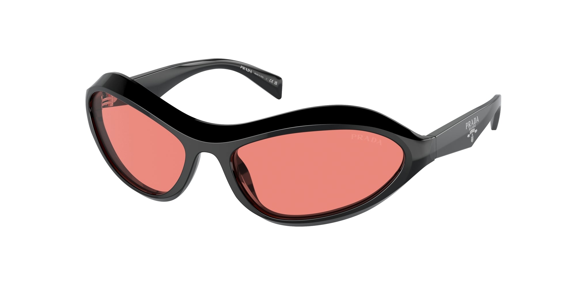 Prada Donna Prada PR A20S 16K20B Occhiali da sole Acetato Nero Rosa Geometrica Normale