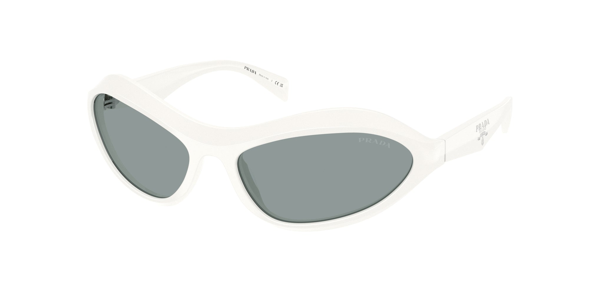 Prada Donna Prada PR A20S 17K3C2 Occhiali da sole Acetato Bianco Grigio Geometrica Normale Prada Donna Prada PR A20S 17K3C2 Occhiali da sole Acetato Bianco Grigio Geometrica Normale