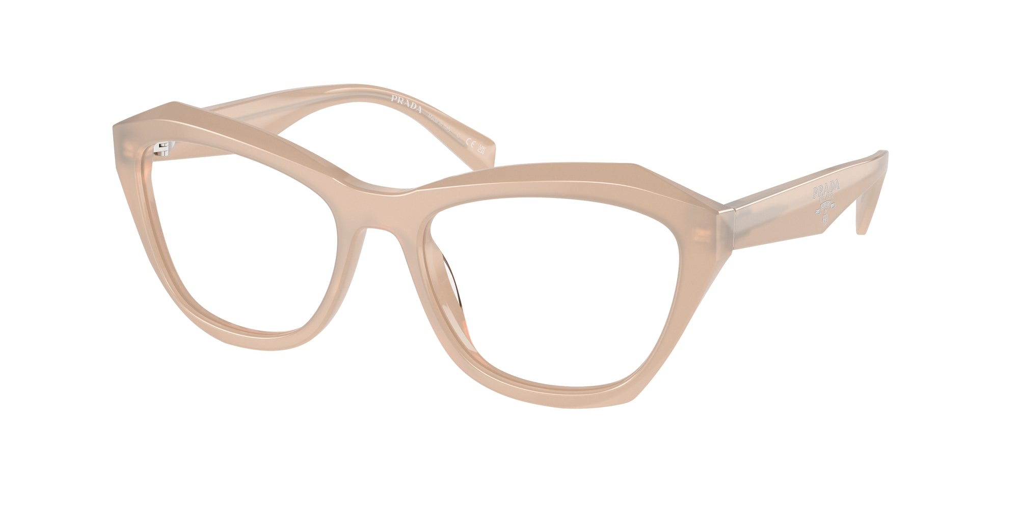 Prada Donna Prada PR A20V 19R1O1 Montature da vista Acetato Beige Trasparente Farfalla Normale Prada Donna Prada PR A20V 19R1O1 Montature da vista Acetato Beige Trasparente Farfalla Normale