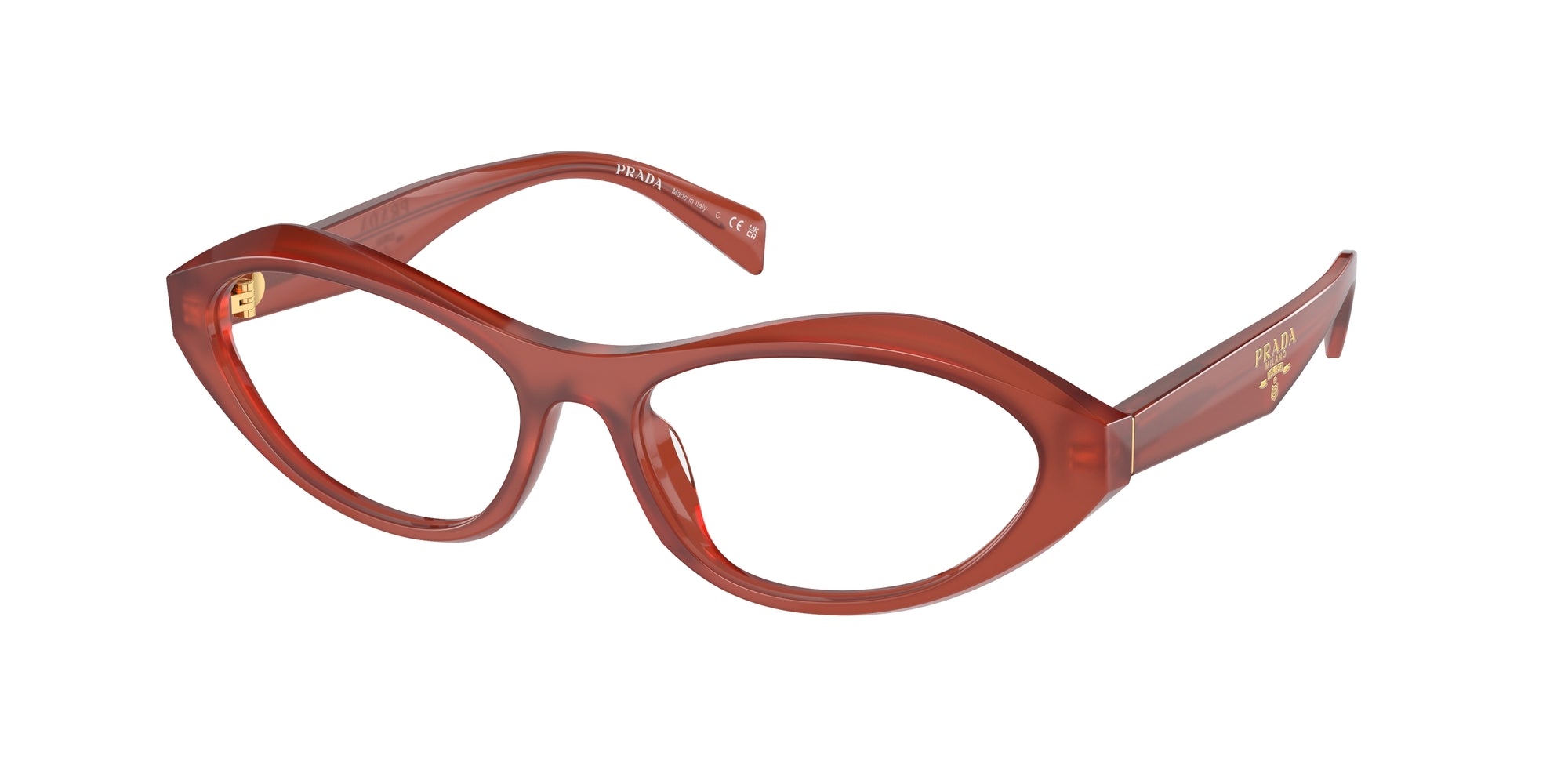 Prada Donna Prada PR A21V 13V1O1 Montature da vista Acetato Rosso Geometrica Normale