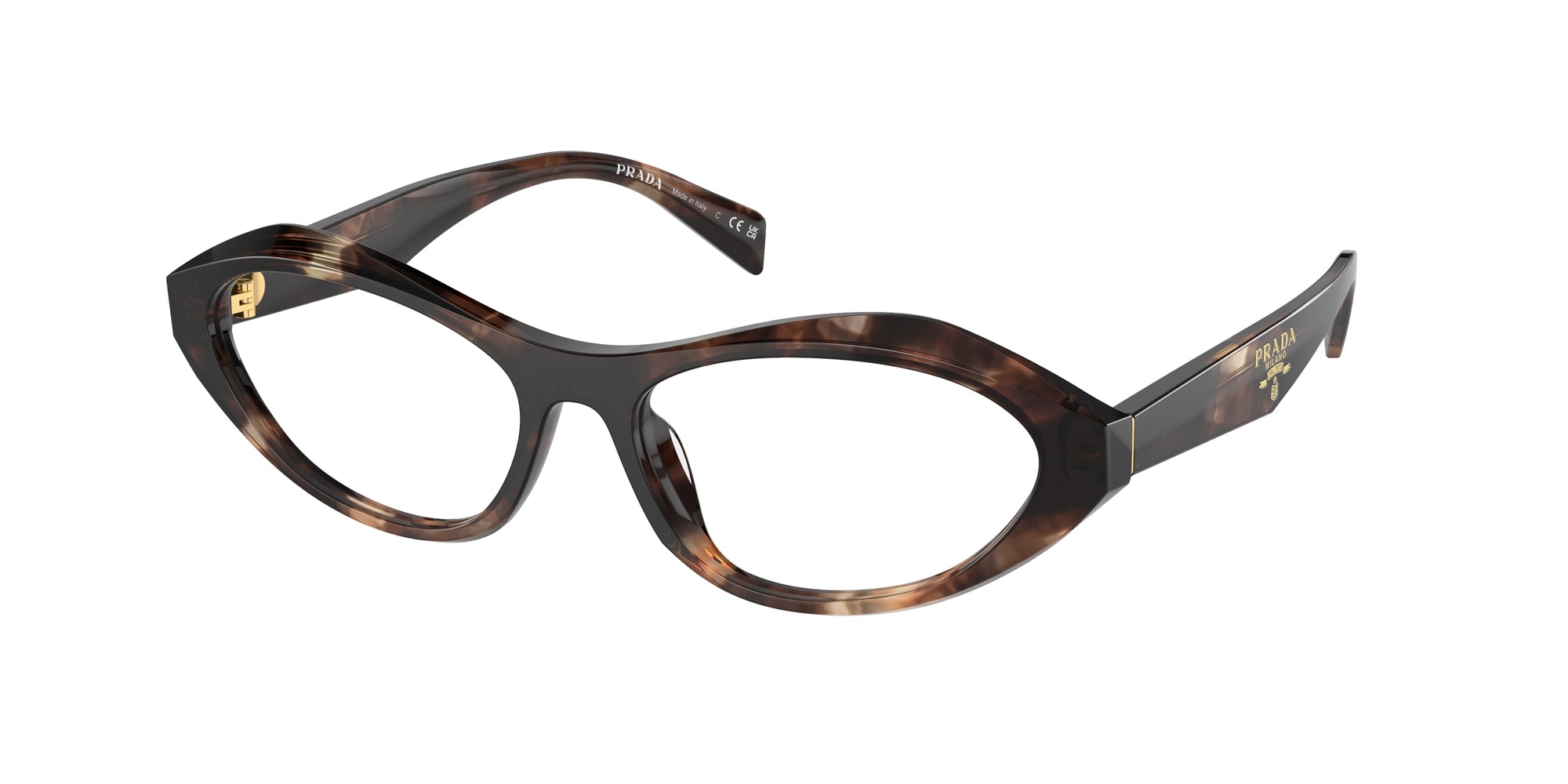 Prada Donna Prada PR A21V 14P1O1 Montature da vista Acetato Tartaruga Trasparente Geometrica Normale