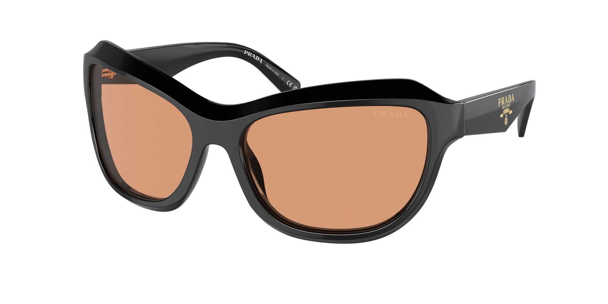 Prada Donna Prada PR A27S 16K07V Occhiali da sole Acetato Nero Arancione Farfalla Normale Prada Donna Prada PR A27S 16K07V Occhiali da sole Acetato Nero Arancione Farfalla Normale
