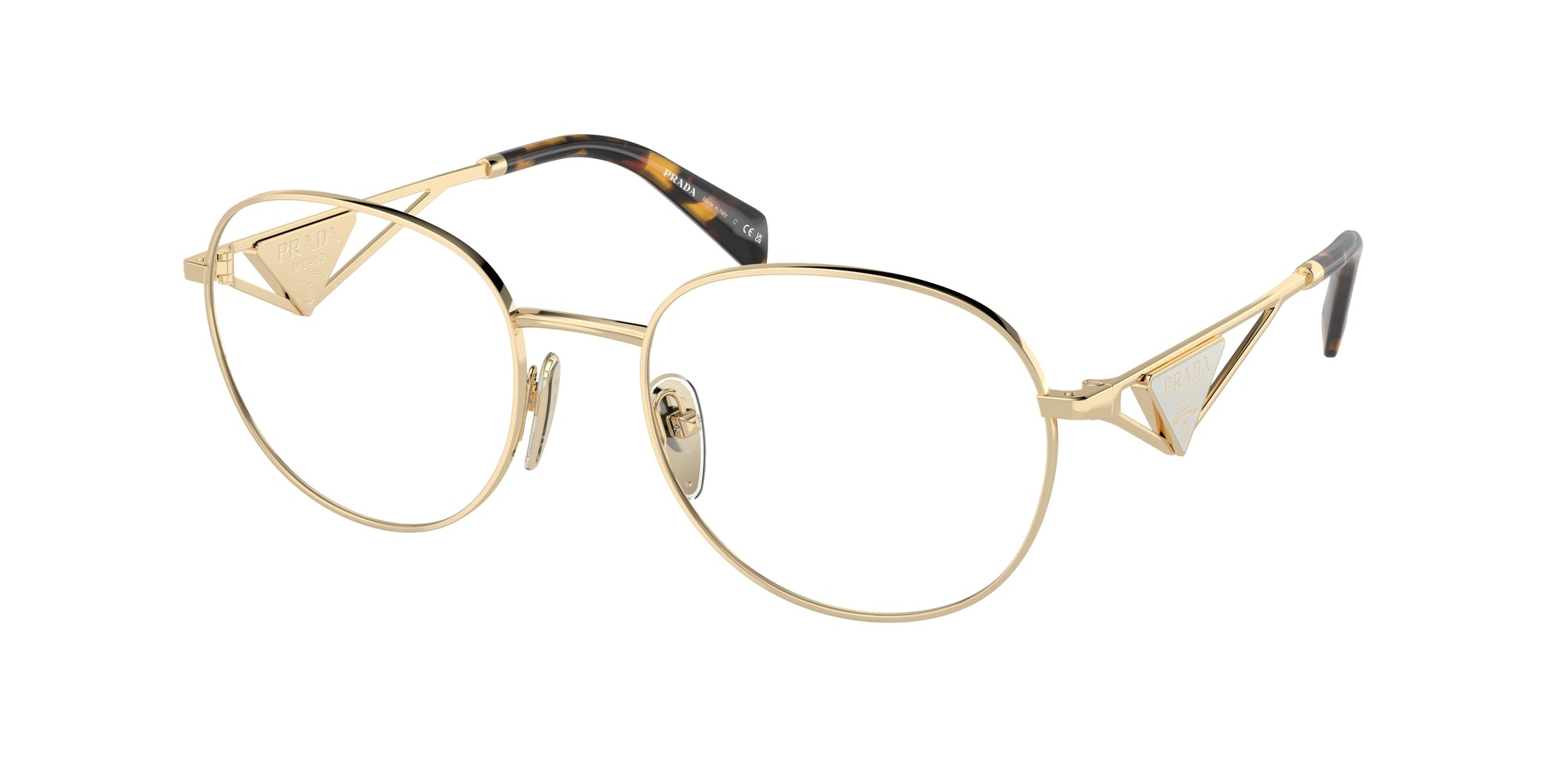 Prada Donna Prada PR A50V ZVN1O1 Montature da vista Metallo Oro Rotonda Normale